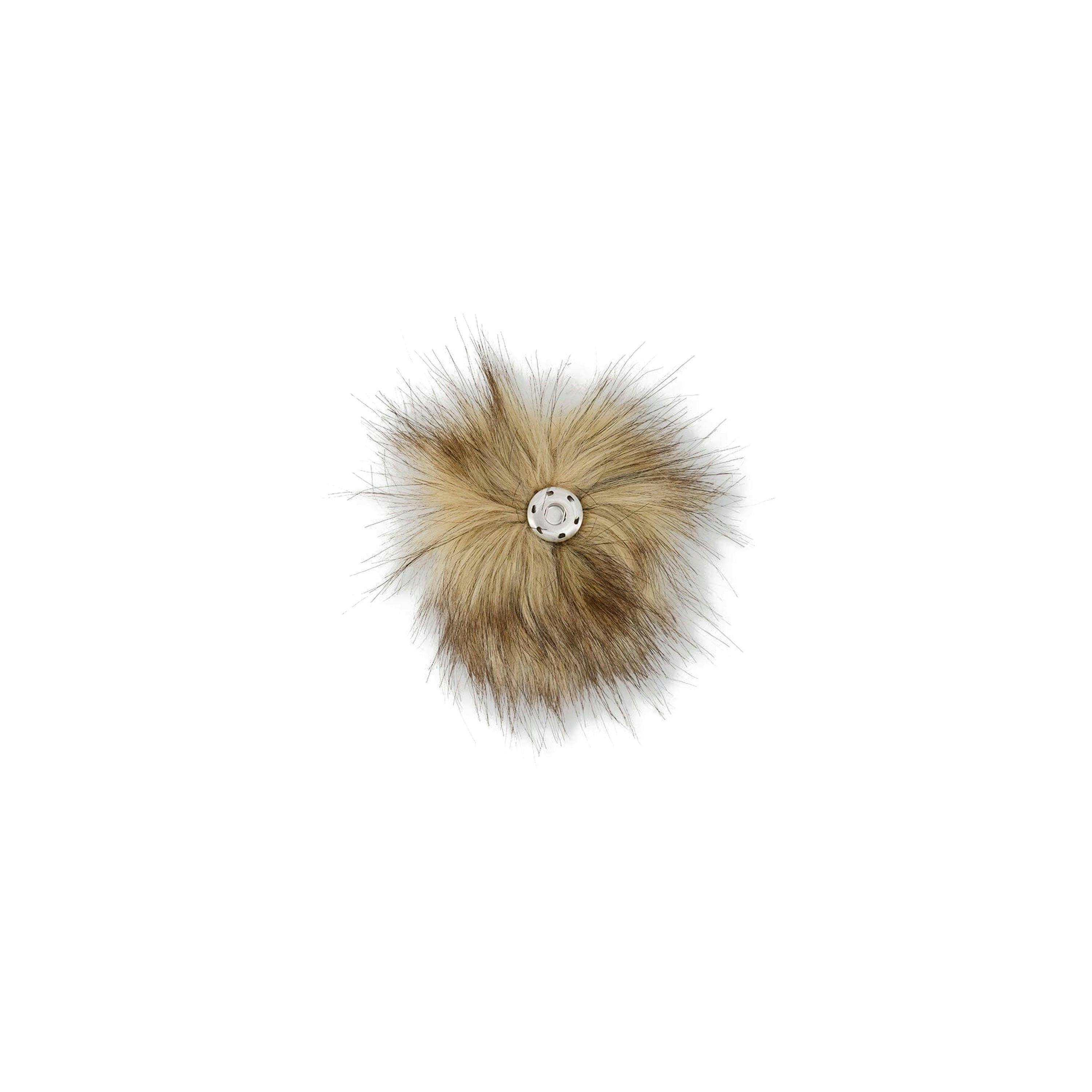 Beige Fake Fur Pompom For Hat , view 2 of 3
