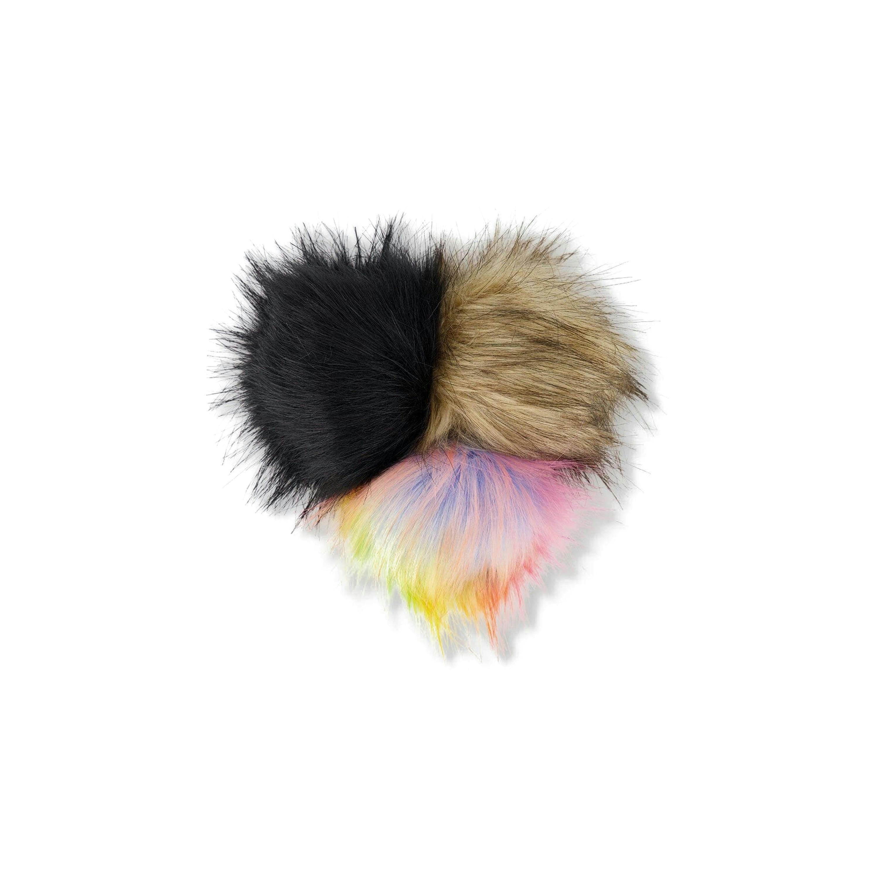 Beige Fake Fur Pompom For Hat , view 3 of 3