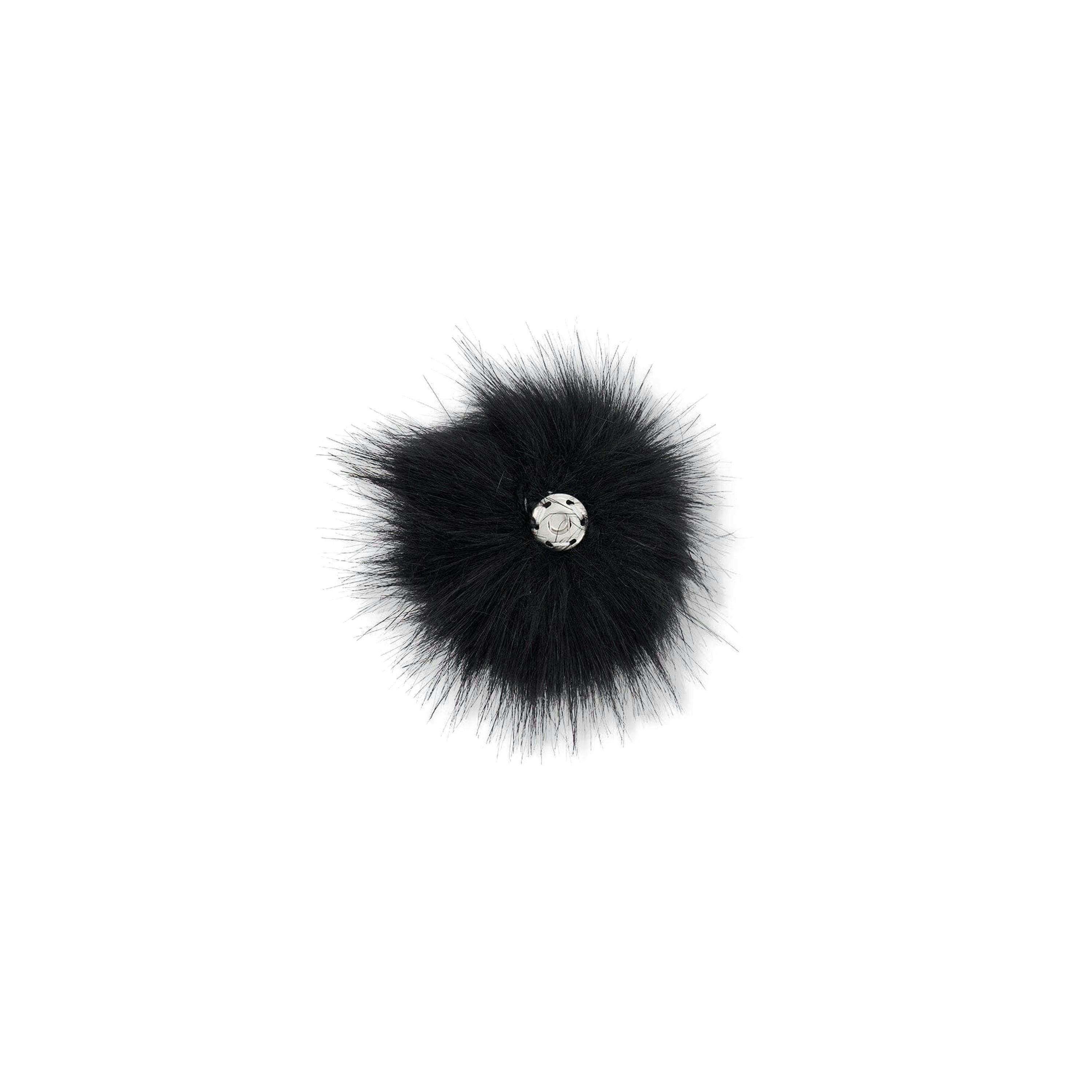 Black Fake Fur Pompom For Hat , view 2 of 3