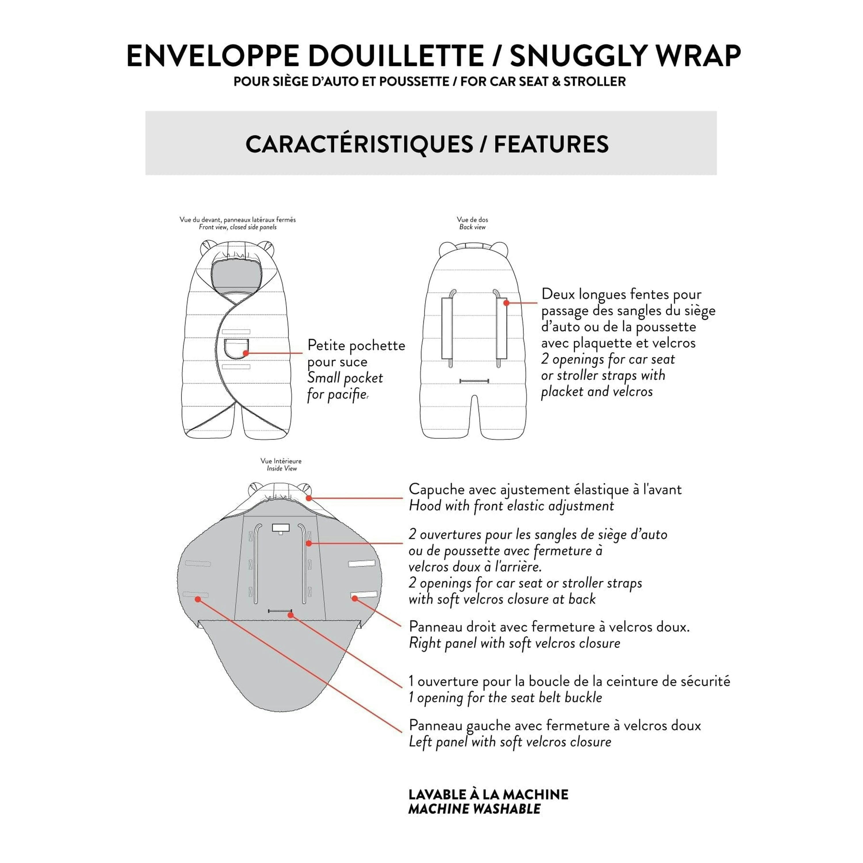 Snugly Baby Wrap Designed For Car Seat And Stroller Off-White , view 6 of 6