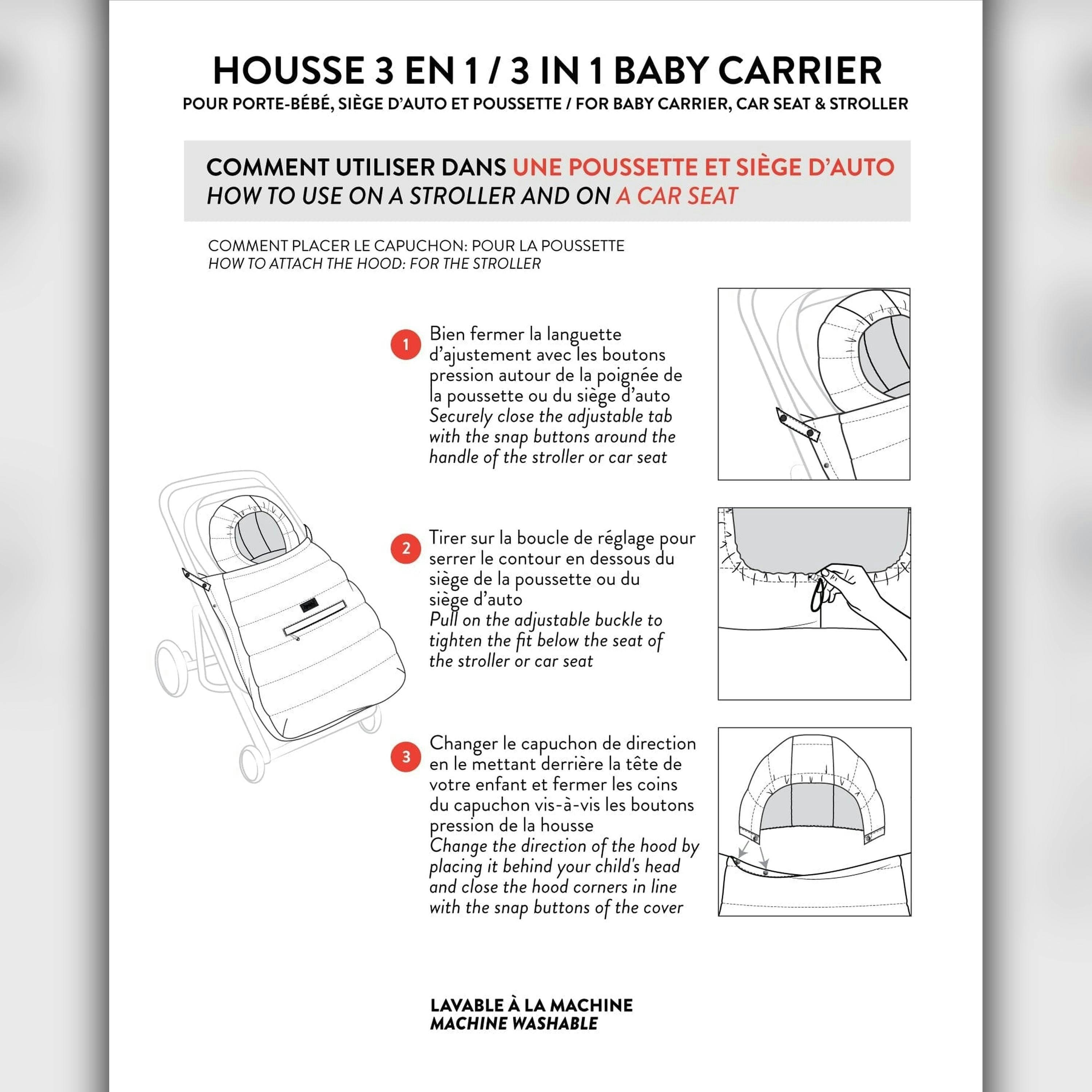 3-In-1 Multifunction Cover For Car Seat, Stroller, And Baby Carrier In Chanterelle , view 4 of 6