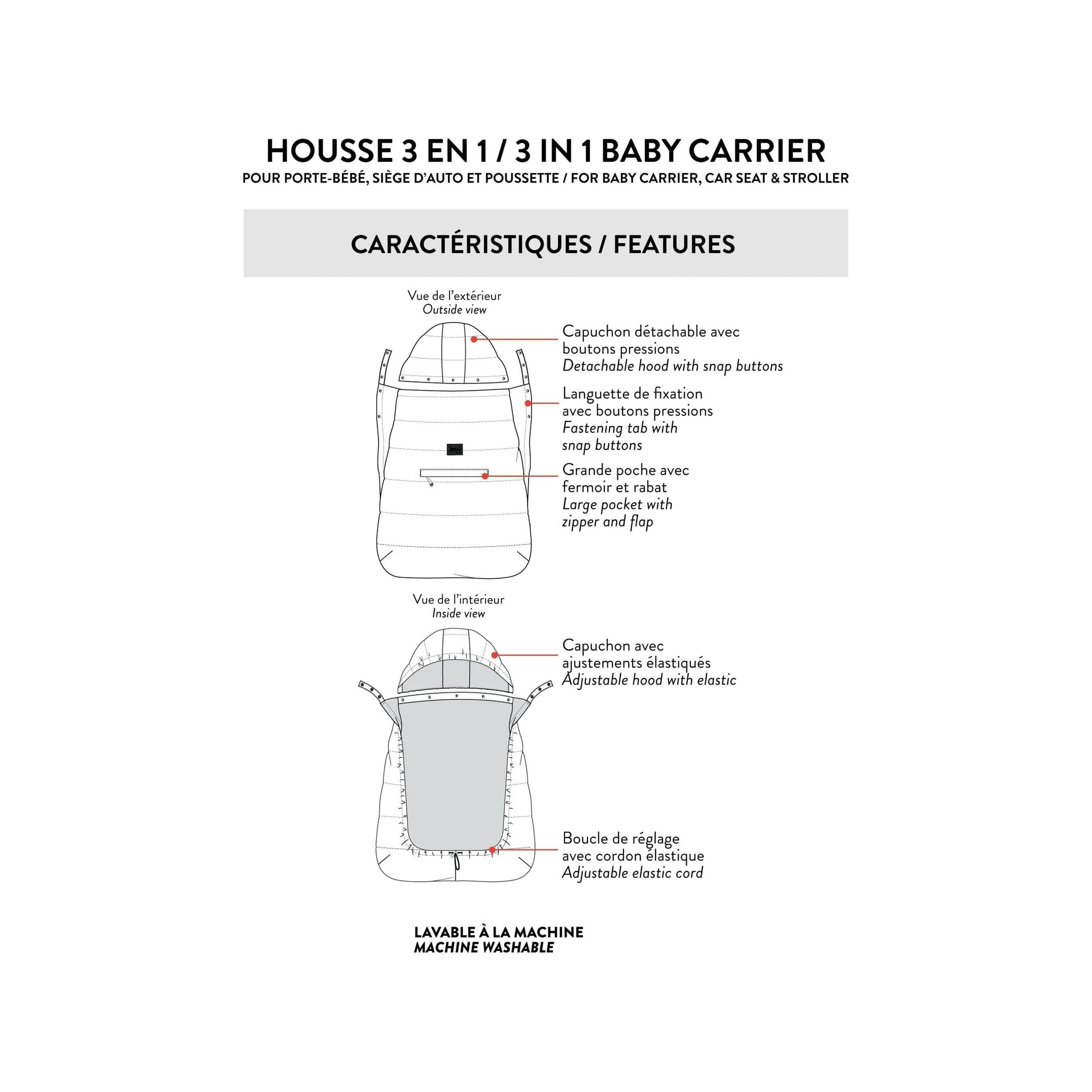 3-In-1 Multifunction Cover For Car Seat, Stroller, And Baby Carrier In Chanterelle , view 5 of 6