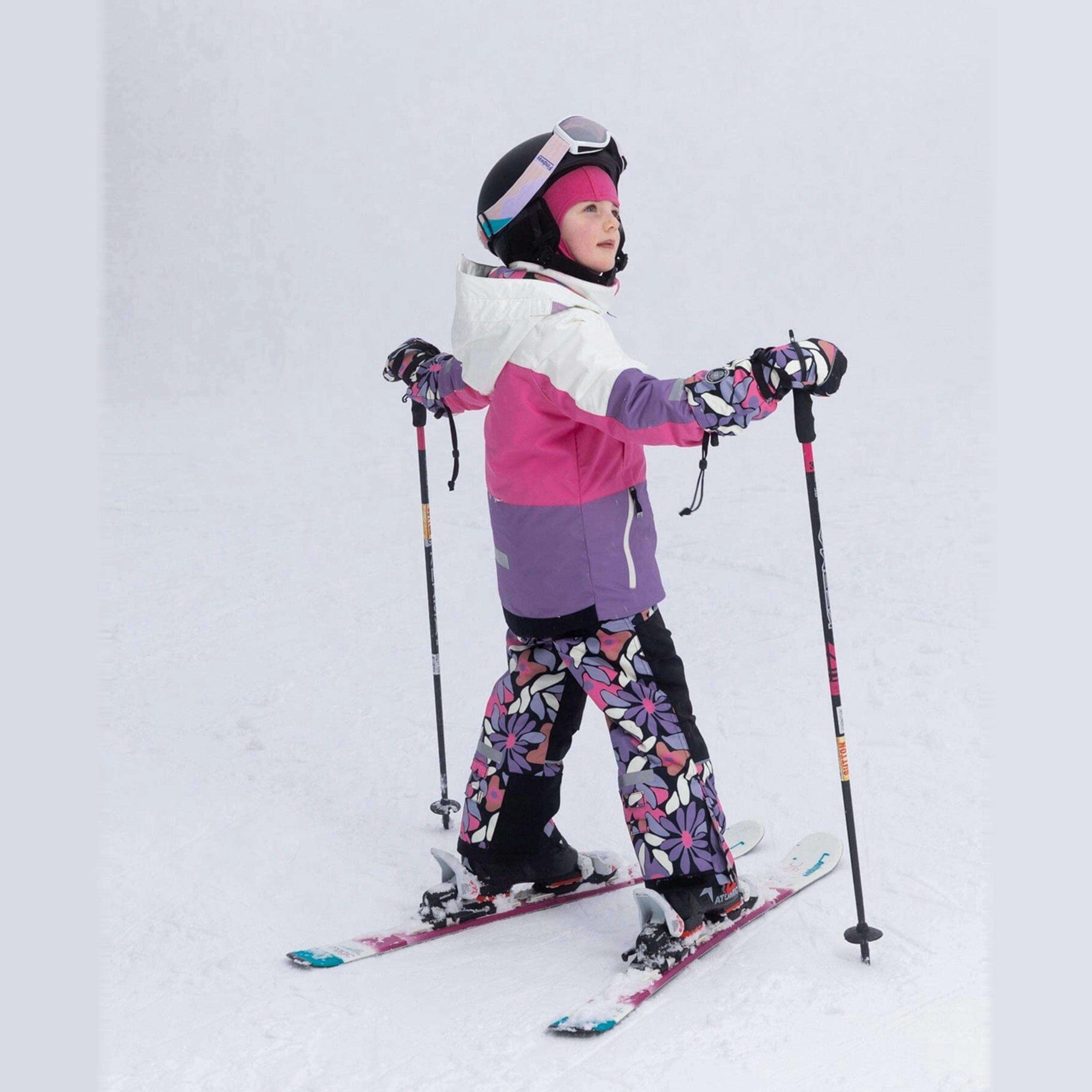 Two-Piece Teknik Snowsuit Black Retro Flower Print , view 3 of 6