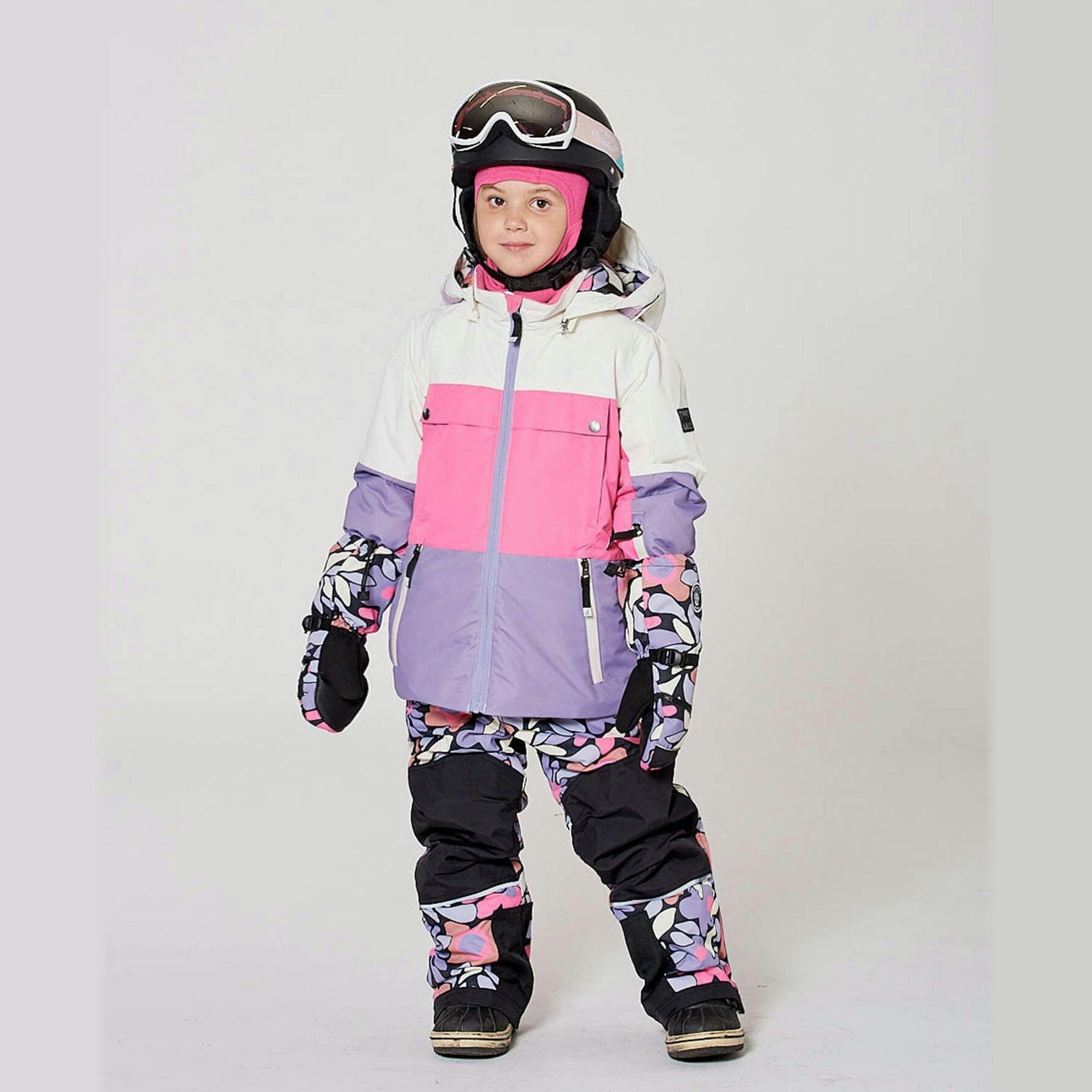 Two-Piece Teknik Snowsuit Black Retro Flower Print , view 4 of 6