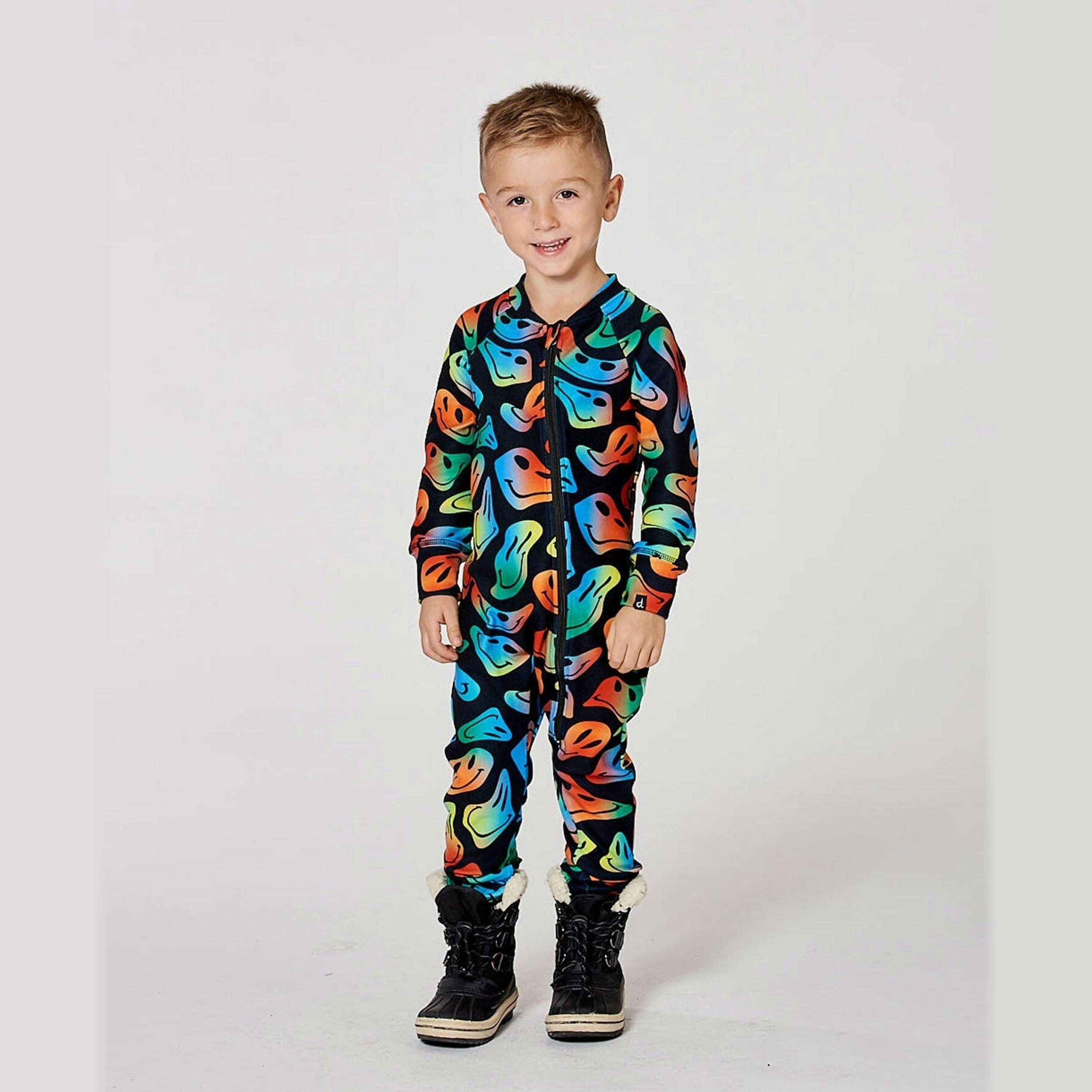 One-Piece Thermal Underwear Smiley Face Boy , view 2 of 5