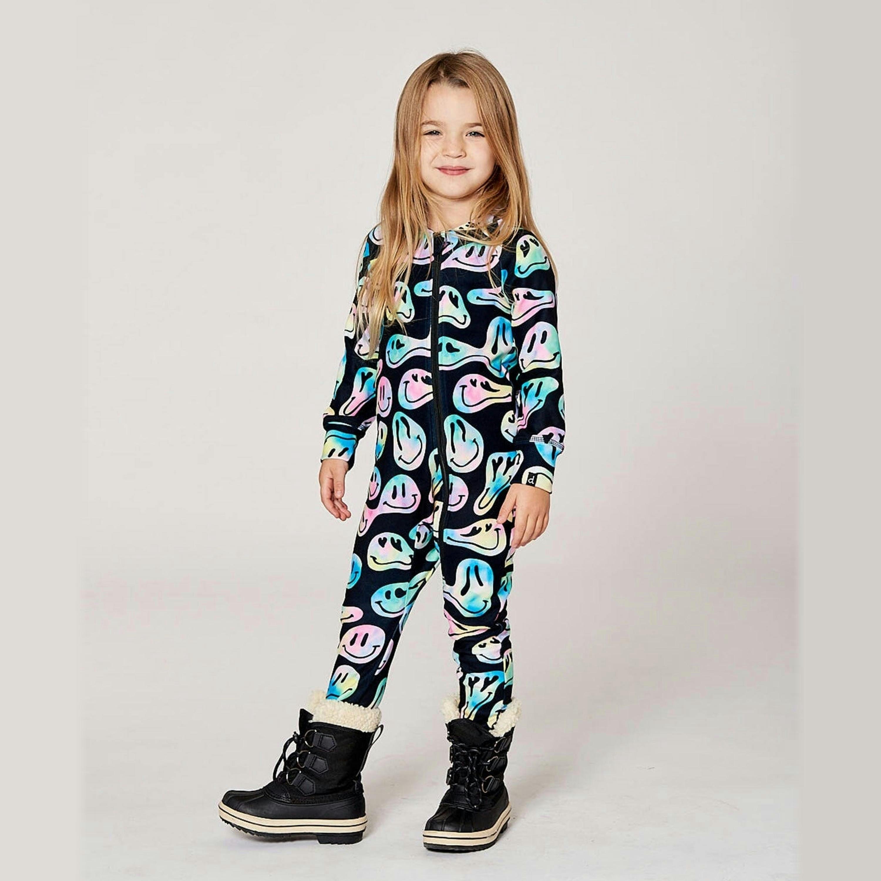 One-Piece Thermal Underwear Smiley Face Girl , view 2 of 5