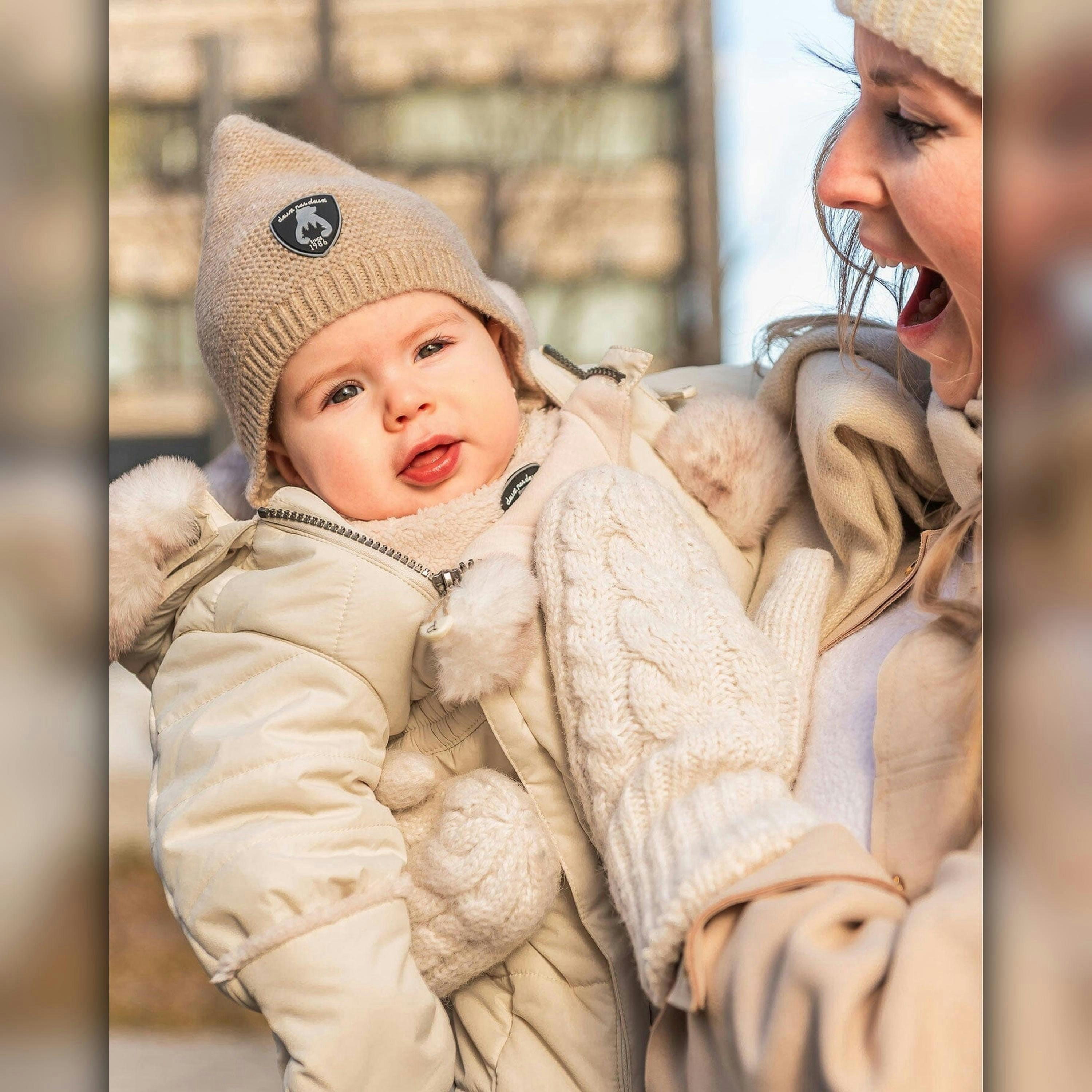 Baby Pointed Knit Hat In Beige , view 2 of 4