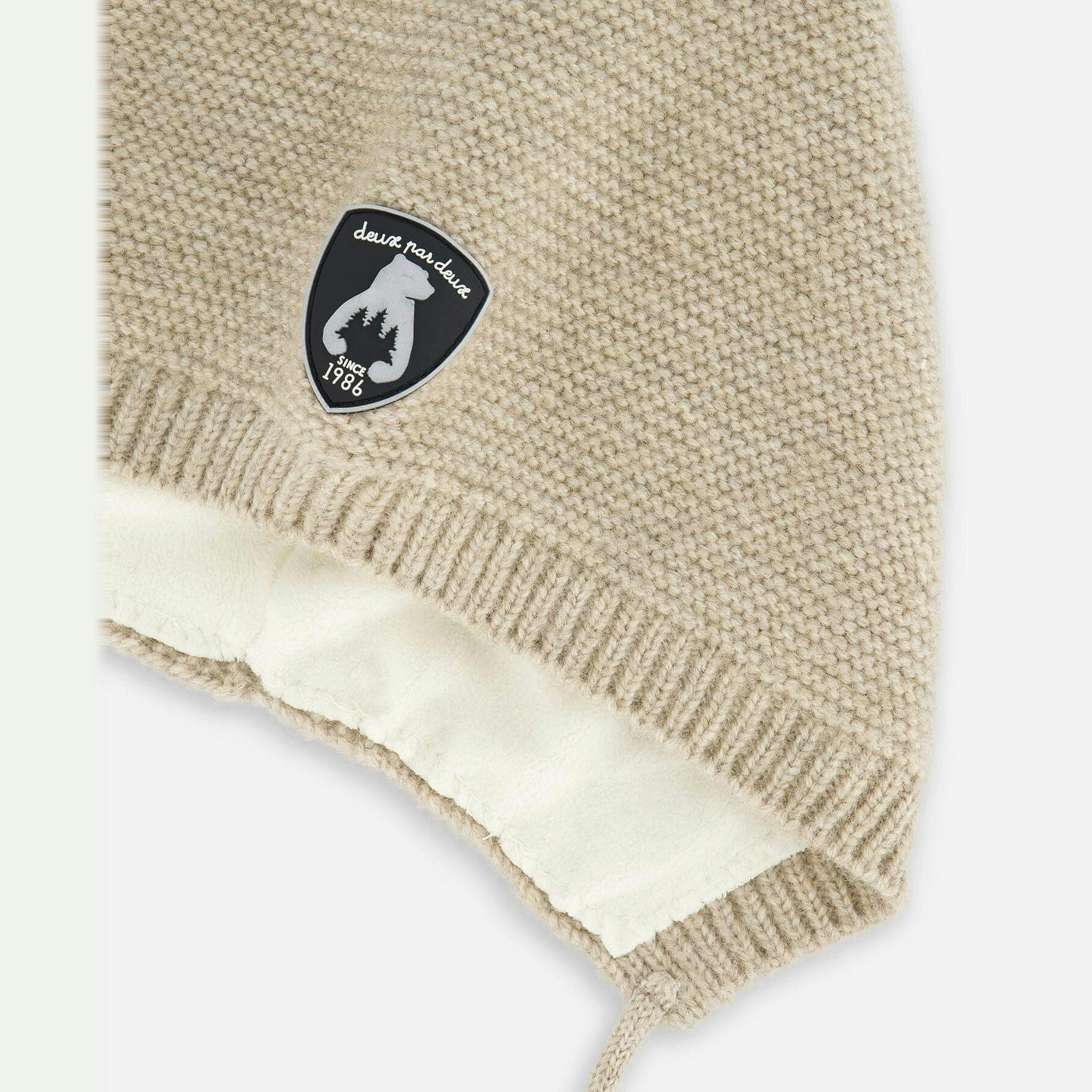 Baby Pointed Knit Hat In Beige , view 3 of 4