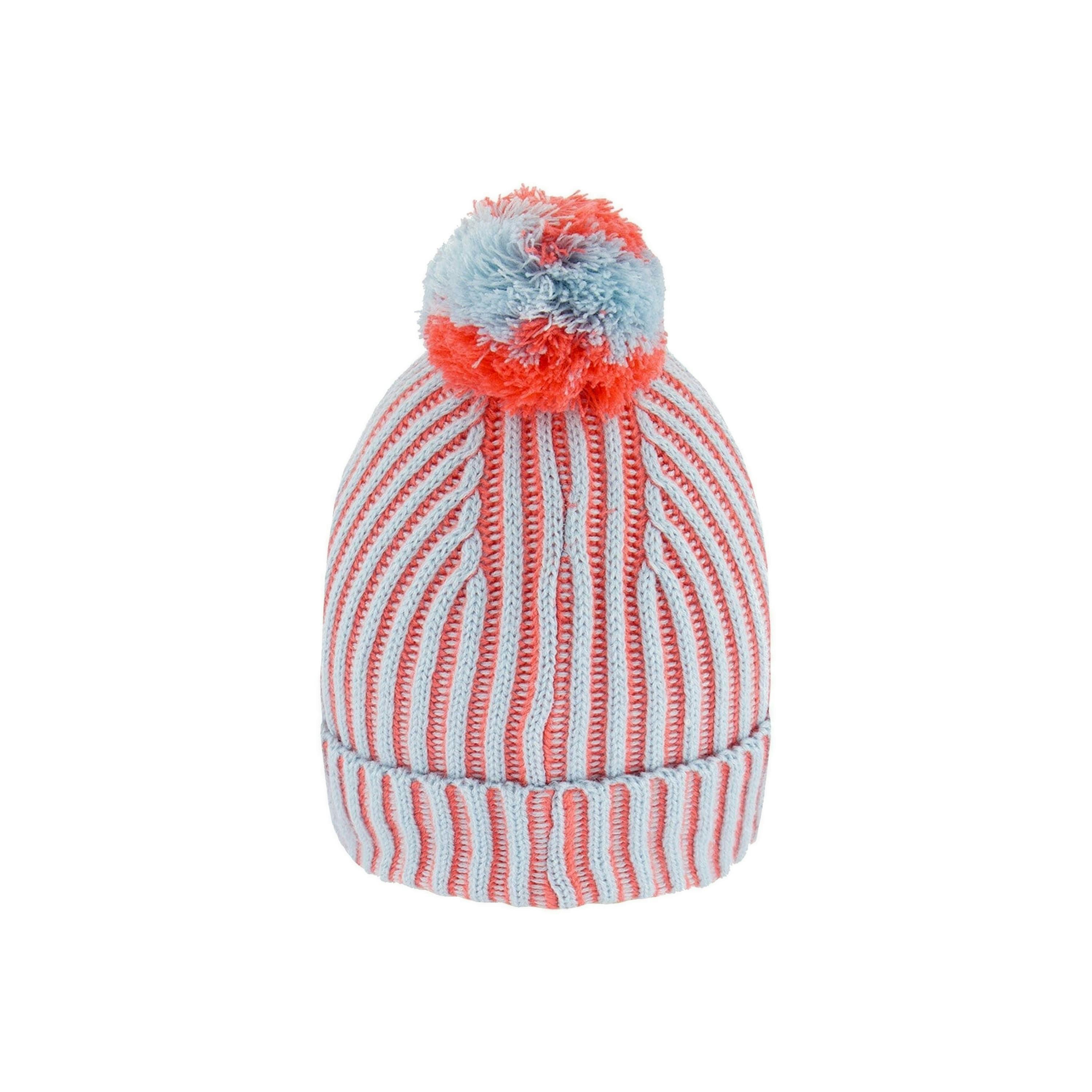 Knit Hat Air Blue And Coral , view 3 of 5
