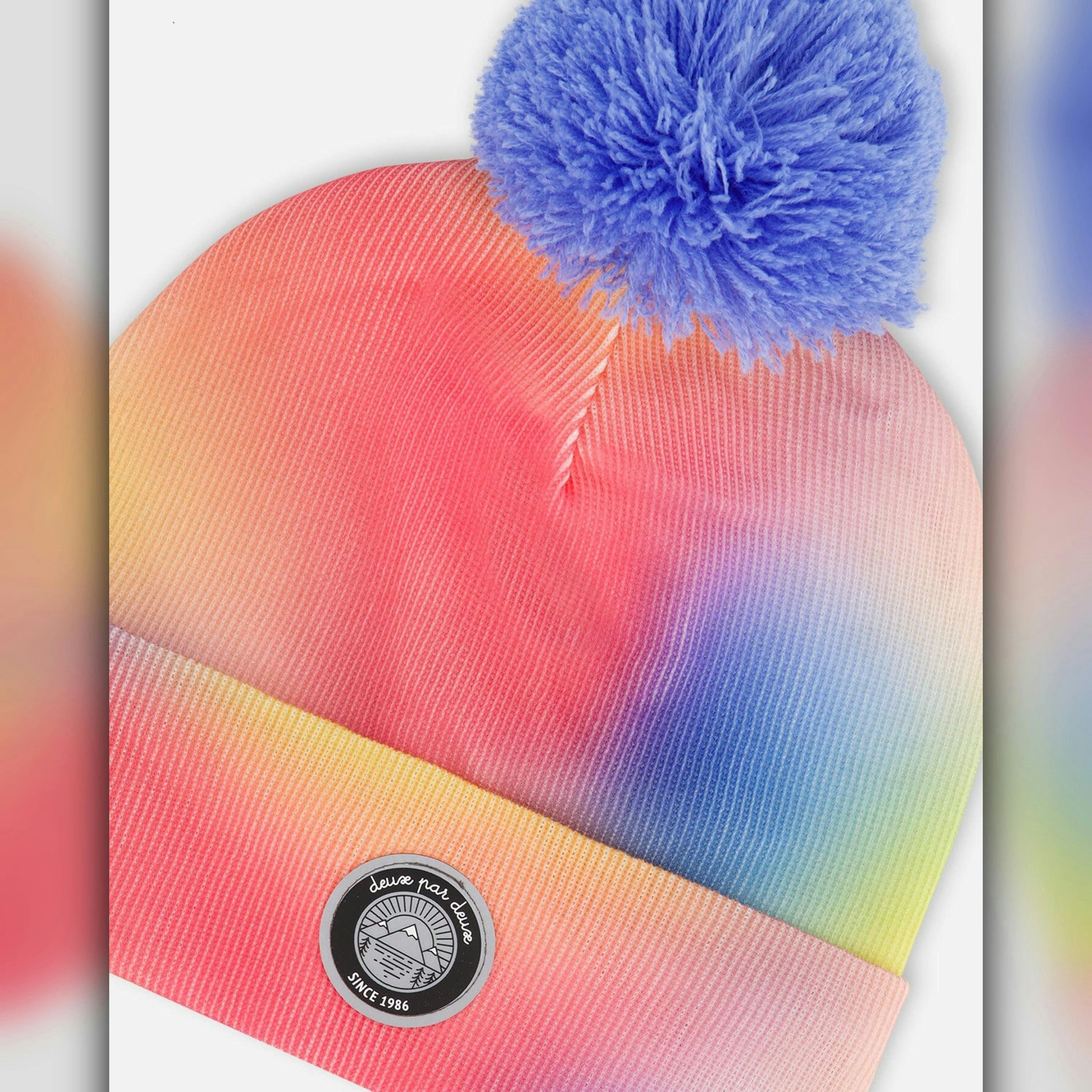 Cable Knit Hat Printed Watercolor Multicolor , view 3 of 4
