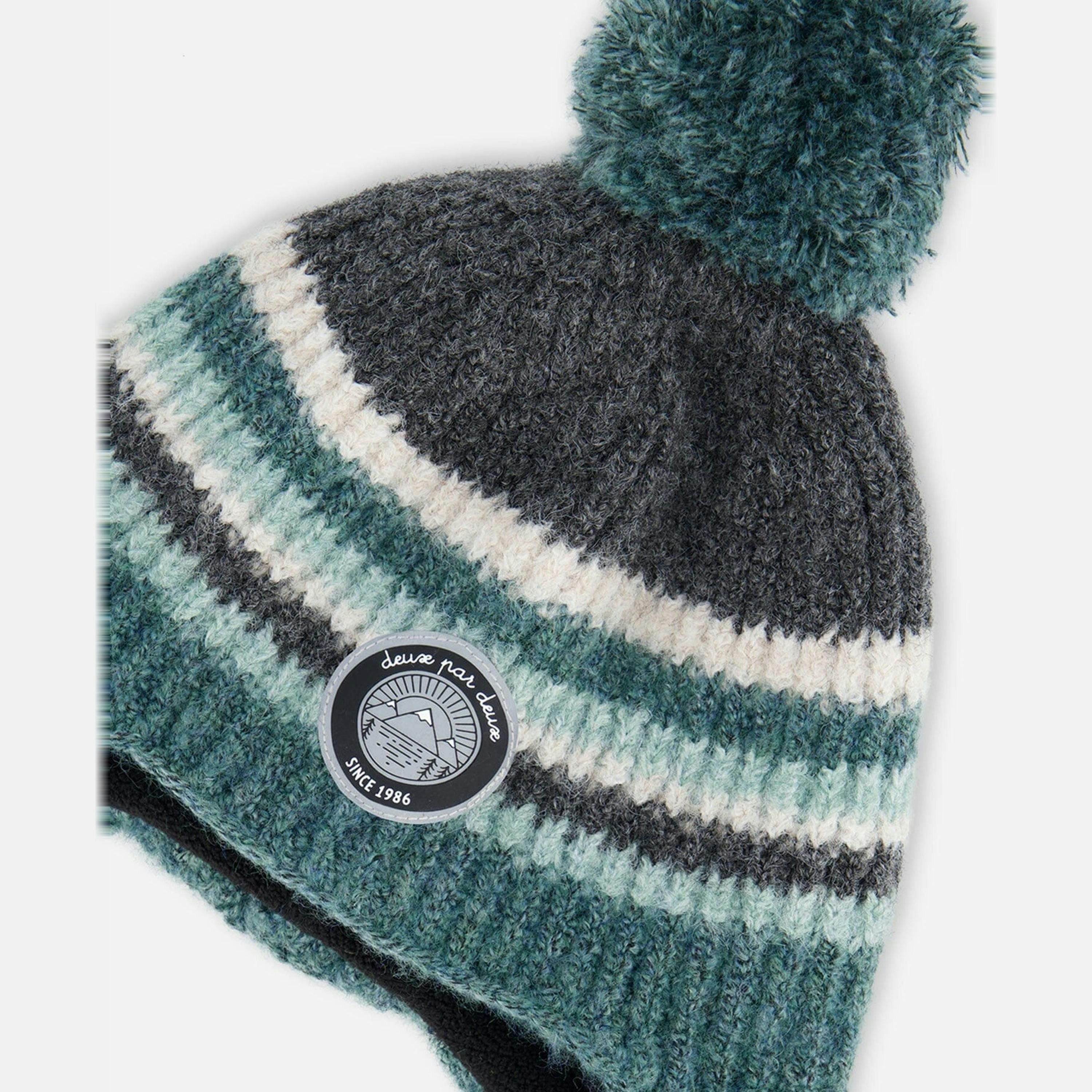 Peruvian Knit Hat Gradient Green , view 3 of 4