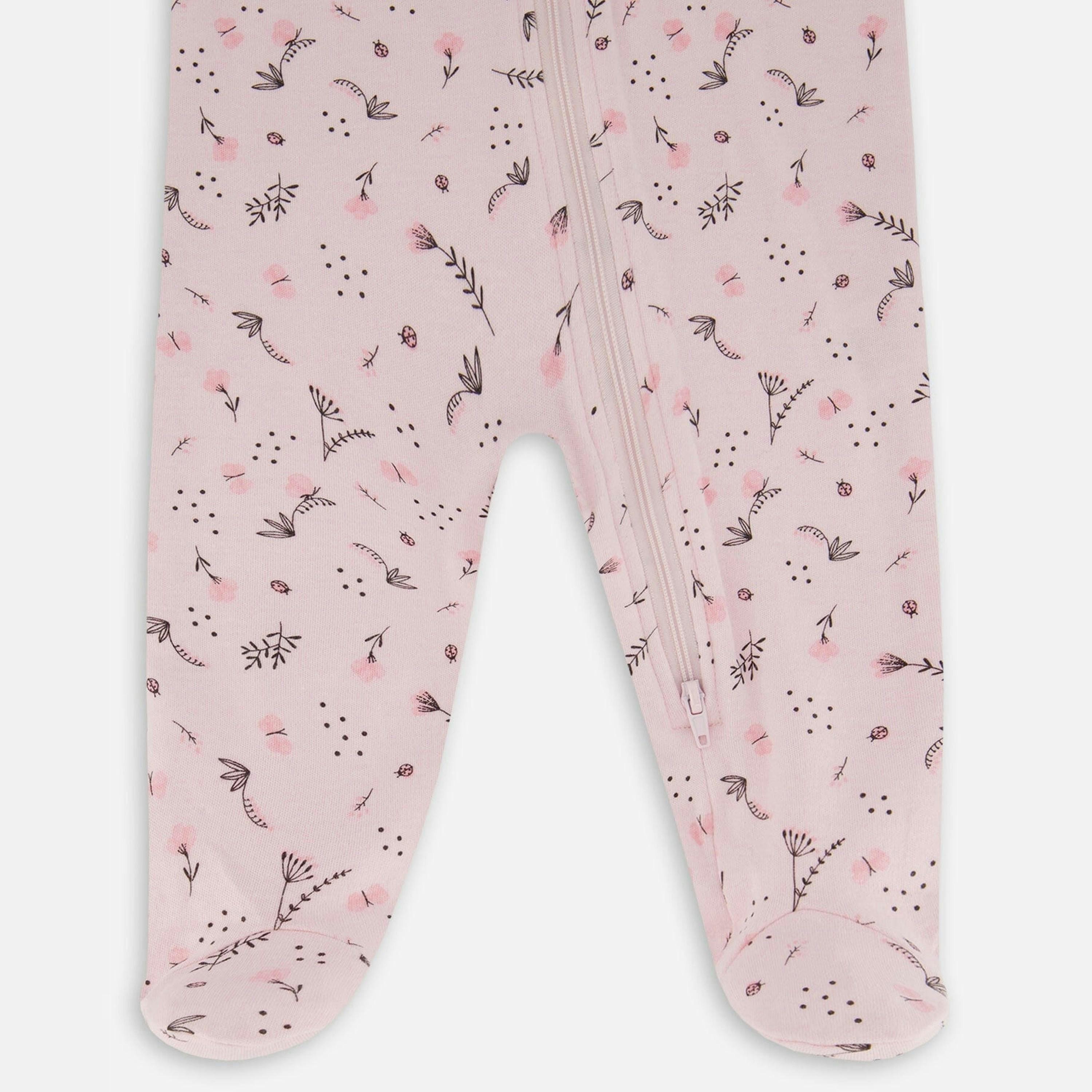 Printed Organic Cotton One-Piece Pajama Off-White And Multi Truck , view 2 of 2