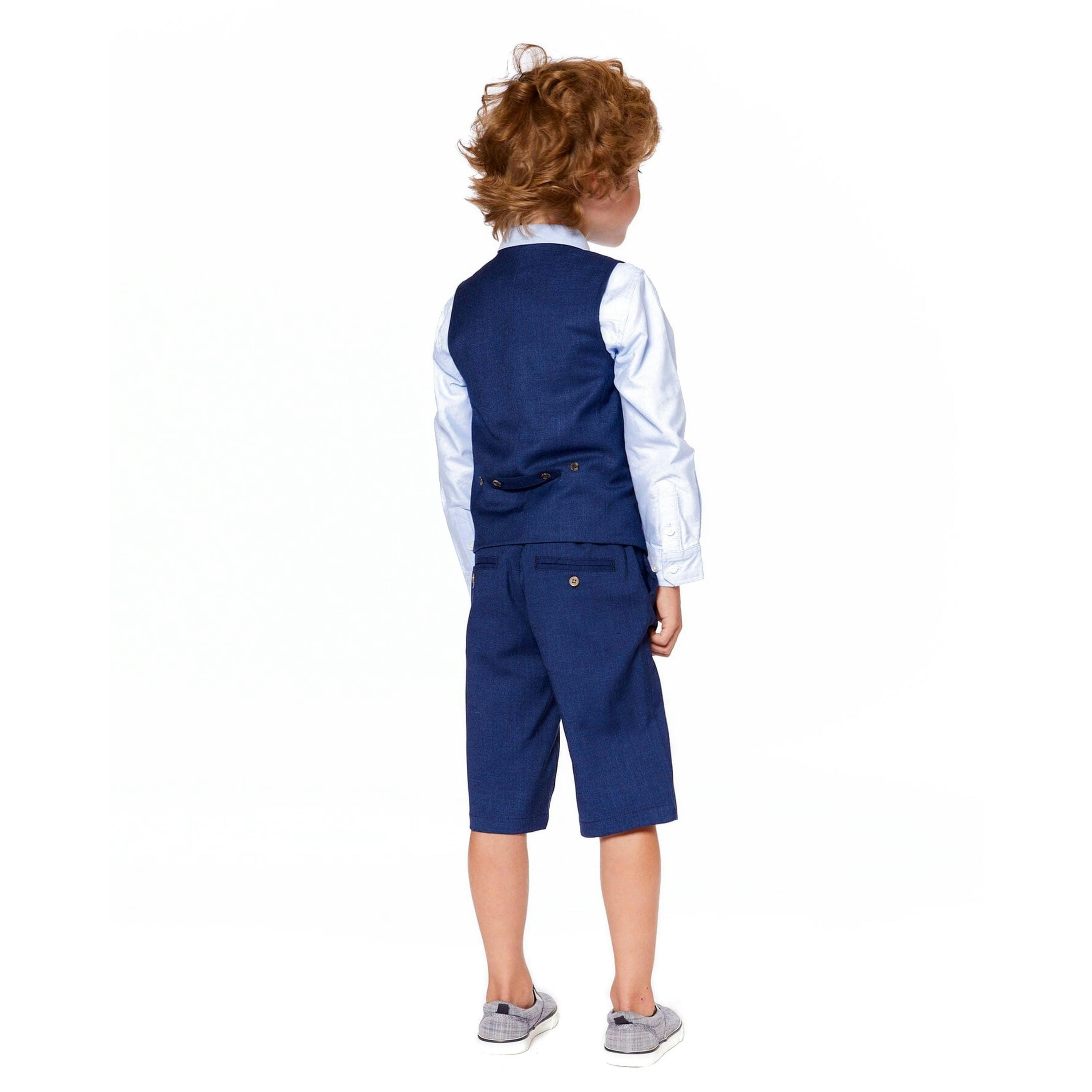 Slant Pocket Bermuda Shorts Navy Blue , view 3 of 5
