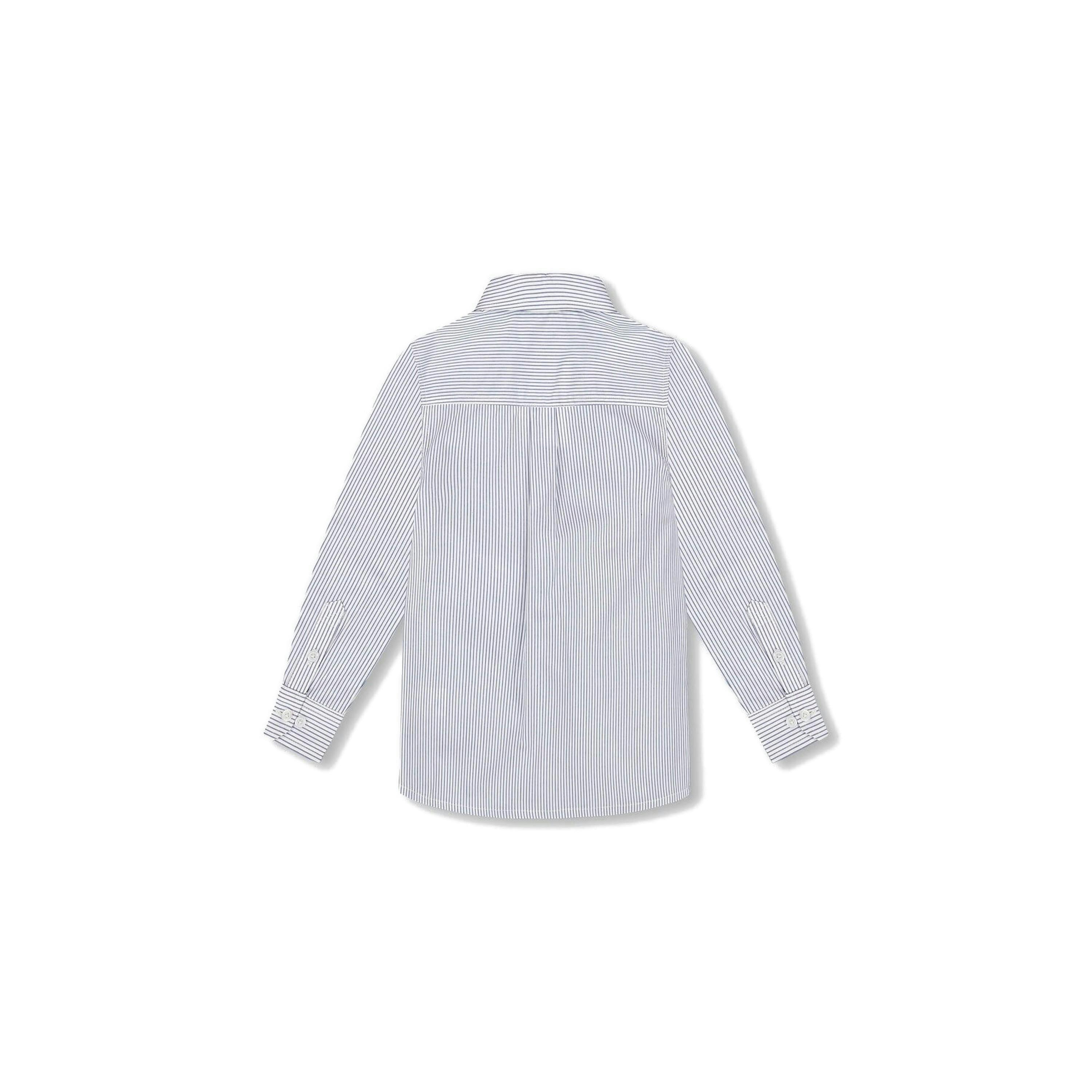 Long Sleeve Button Down Shirt Navy Blue Stripes , view 3 of 4