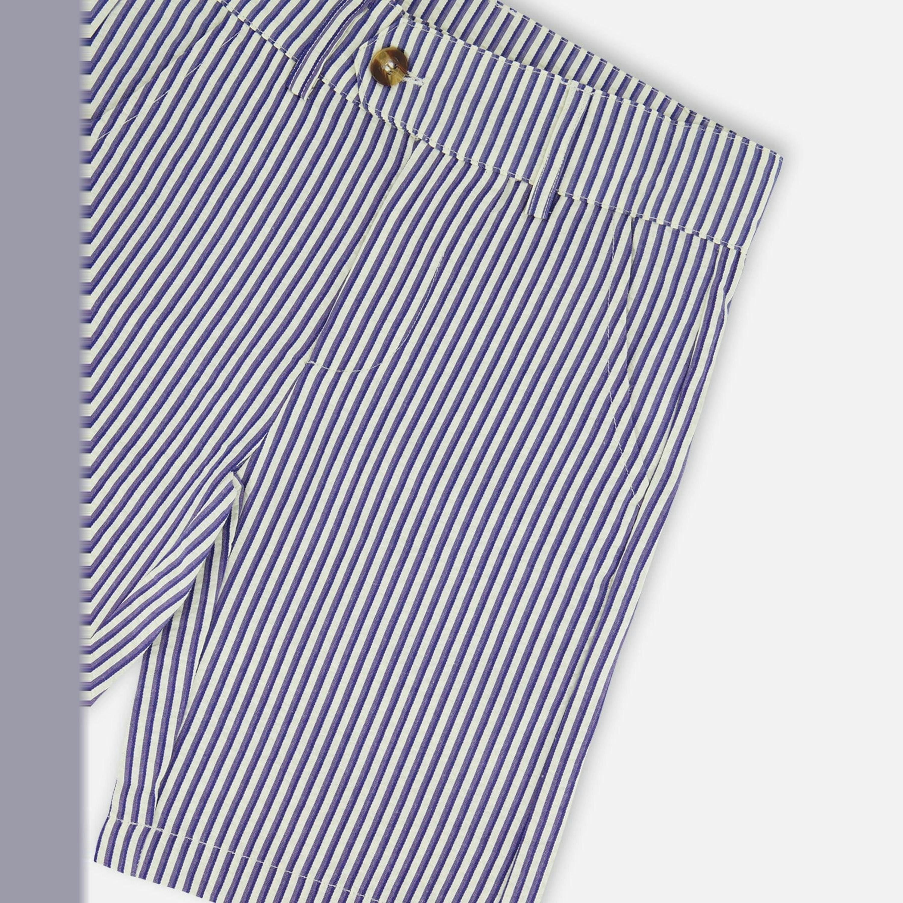 Slant Pocket Bermuda Shorts Royal Blue Striped , view 3 of 3