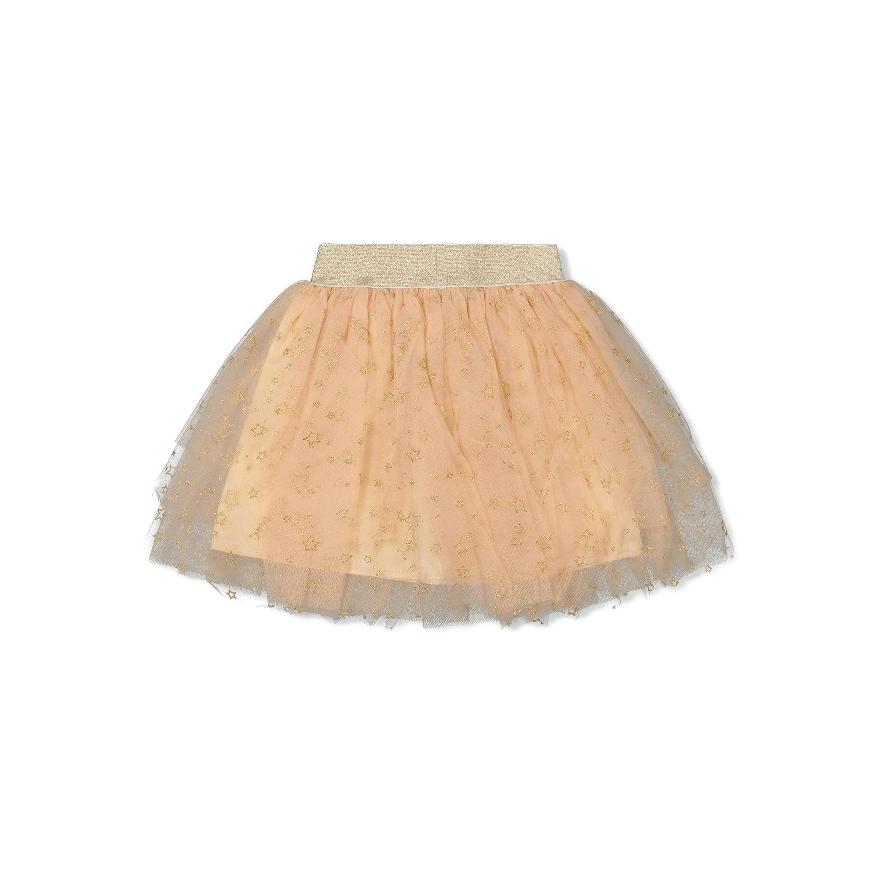 Multi Layer Glittering Mesh Skirt Beige , view 2 of 4