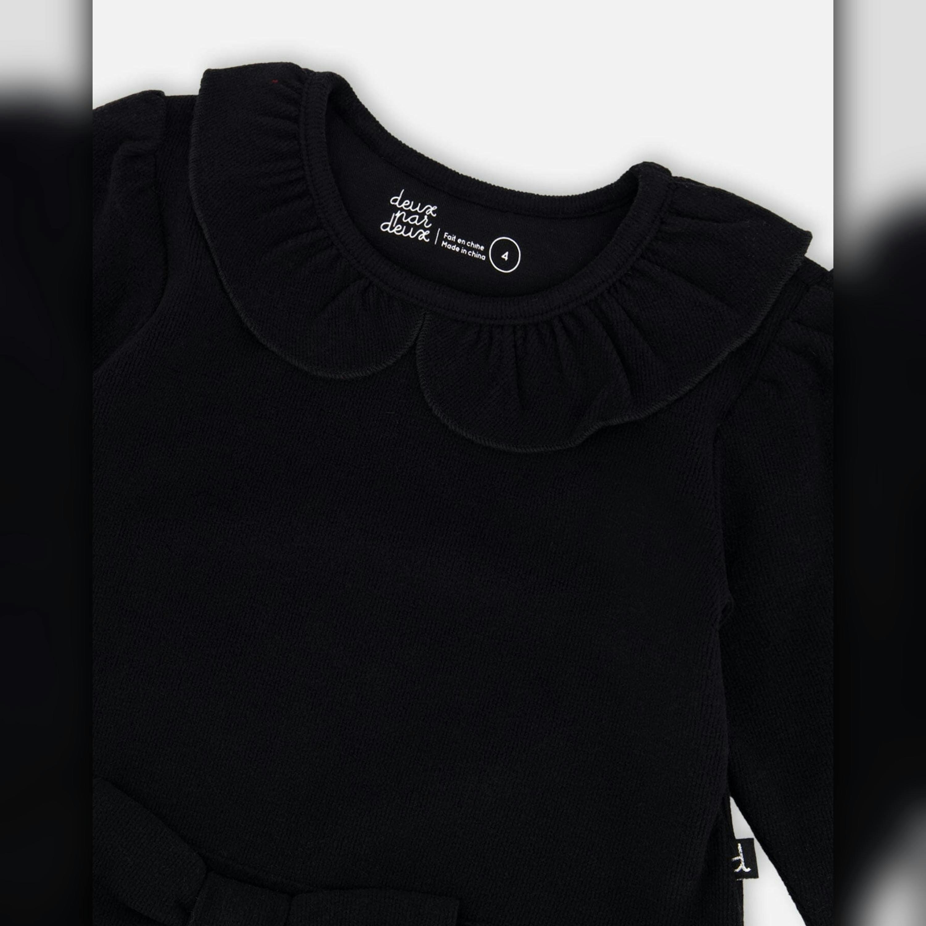 Bi-Material Dress With Glittering Skirt Black , view 4 of 5