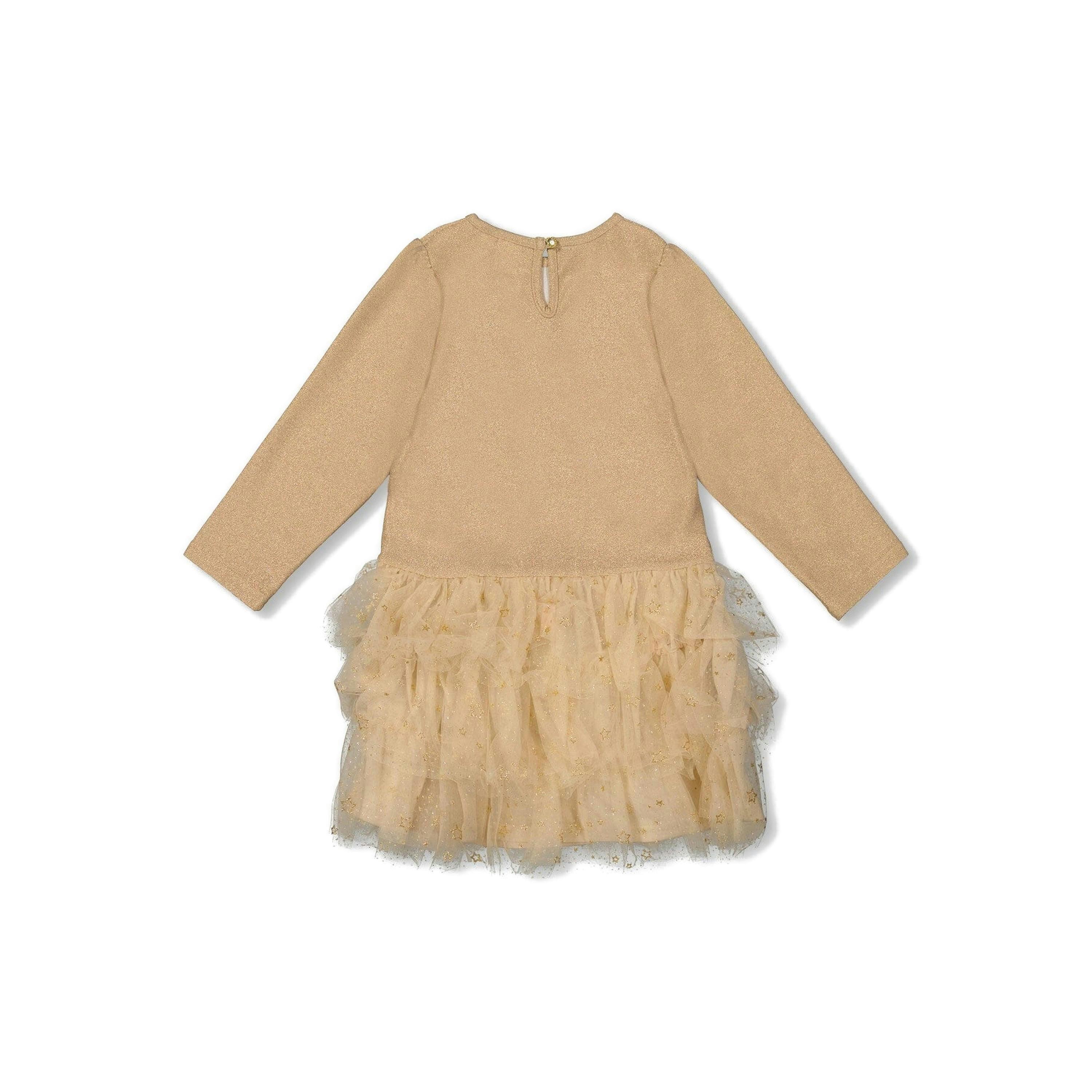 Glittering Mesh Skirt Party Dress Beige , view 3 of 6