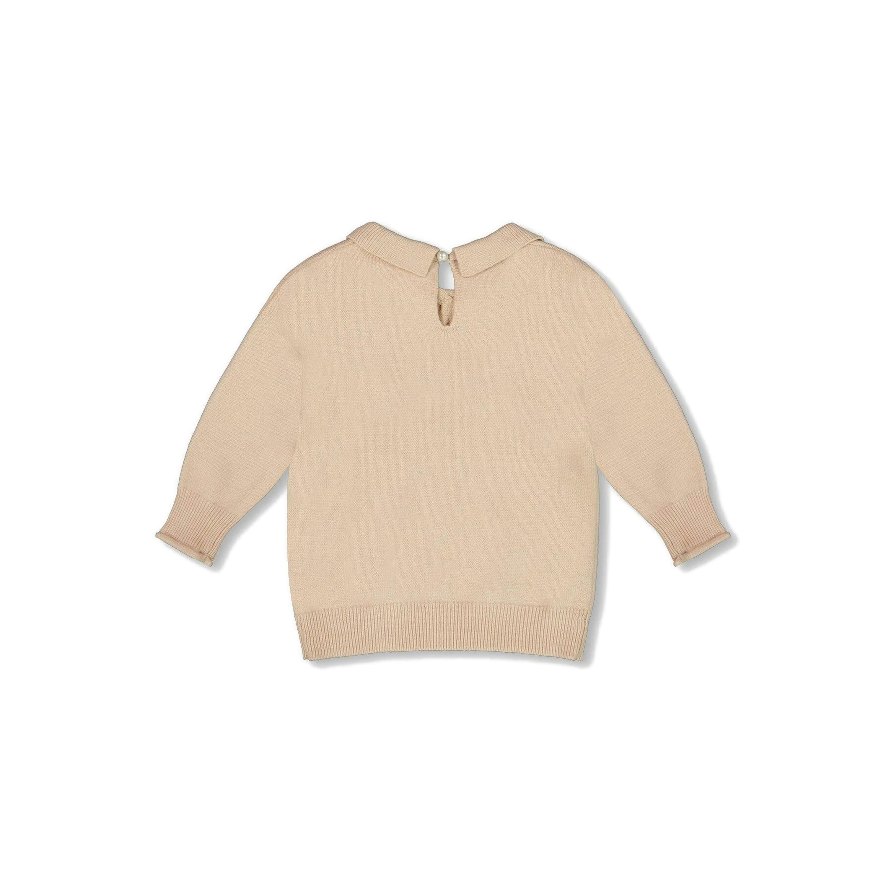 3/4 Sleeve Knitted Sweater Beige , view 3 of 5