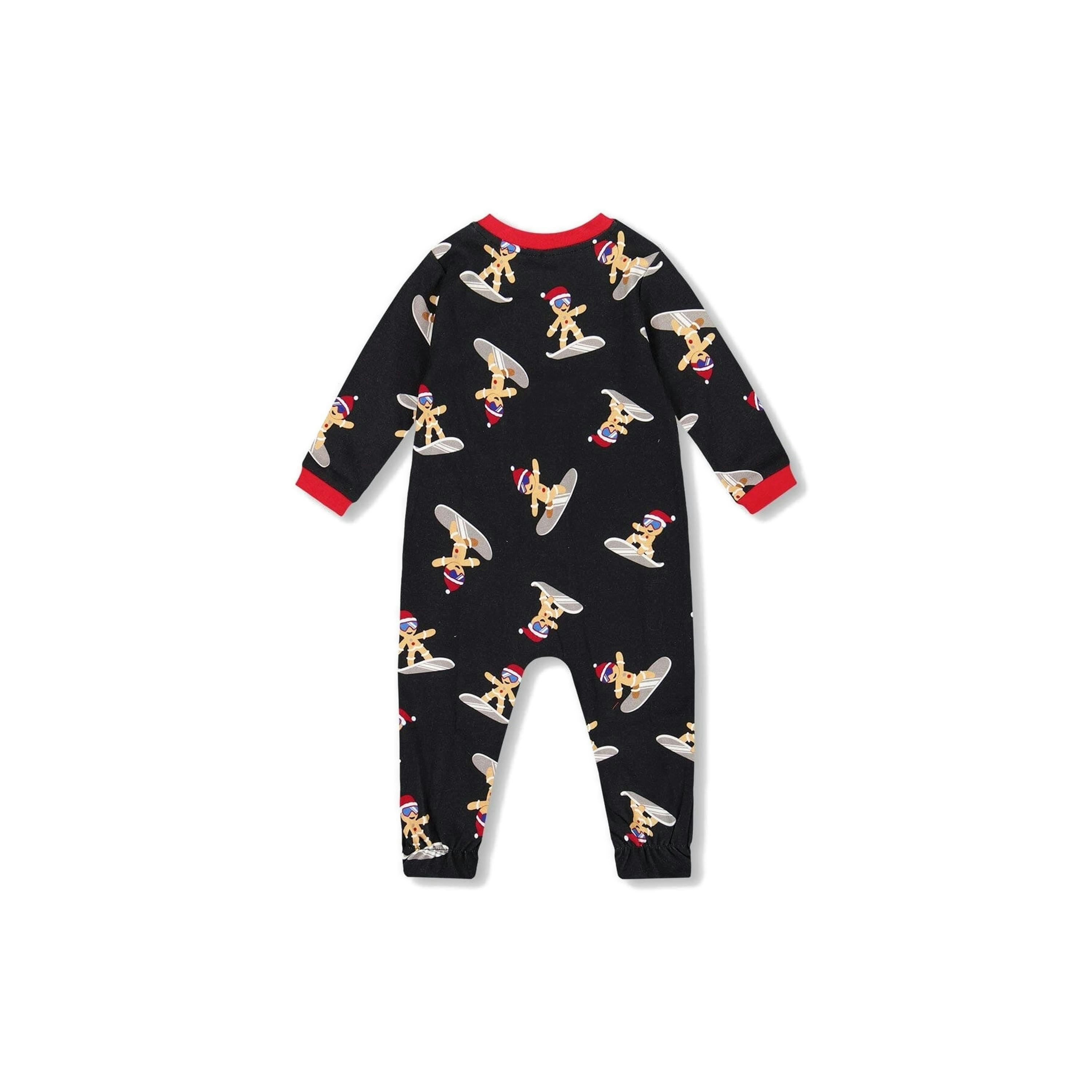 One-Piece Organic Cotton Pajama Black Cookie Print , view 2 of 4
