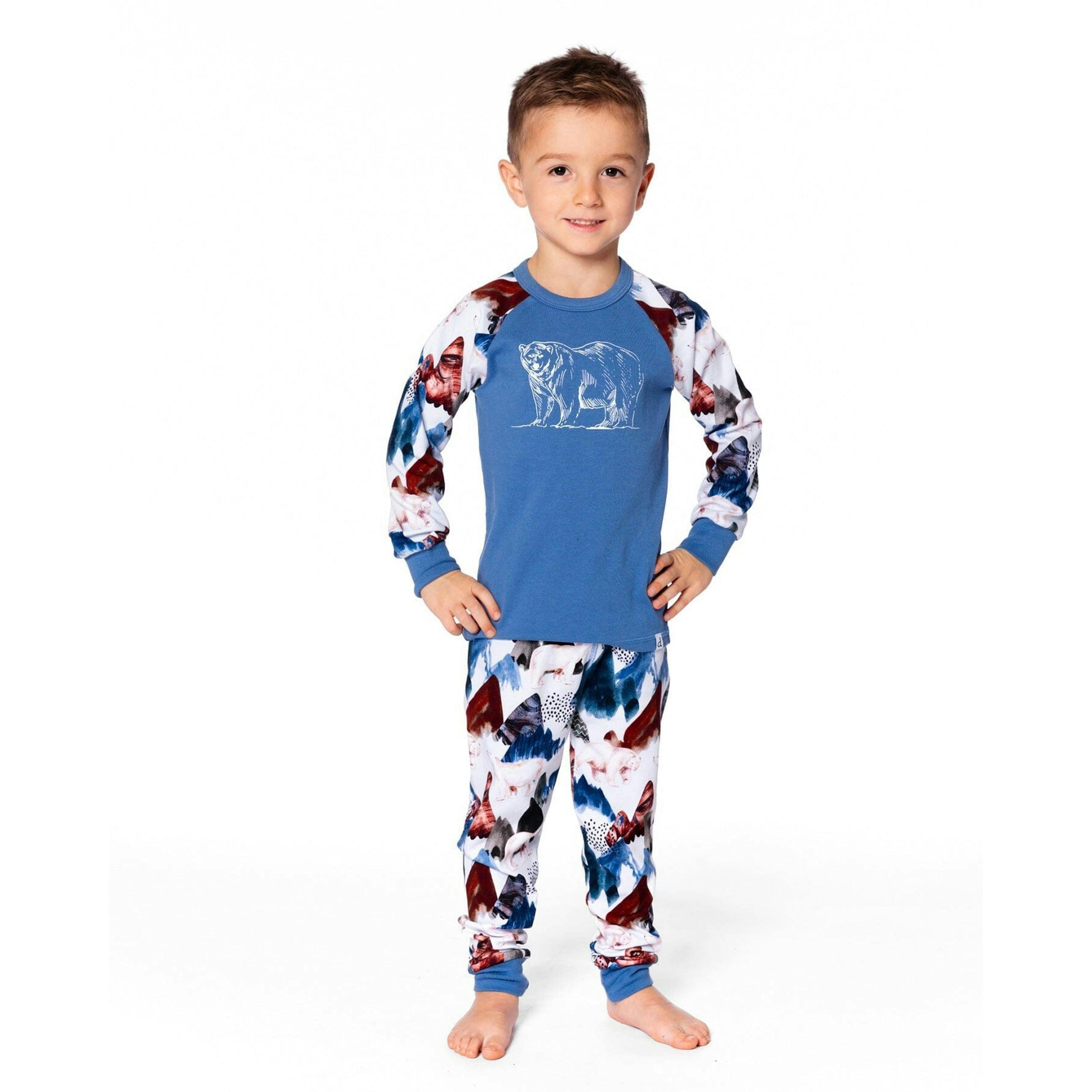 Two-Piece Organic Cotton Pajama Set White Bear Print , view 2 of 6