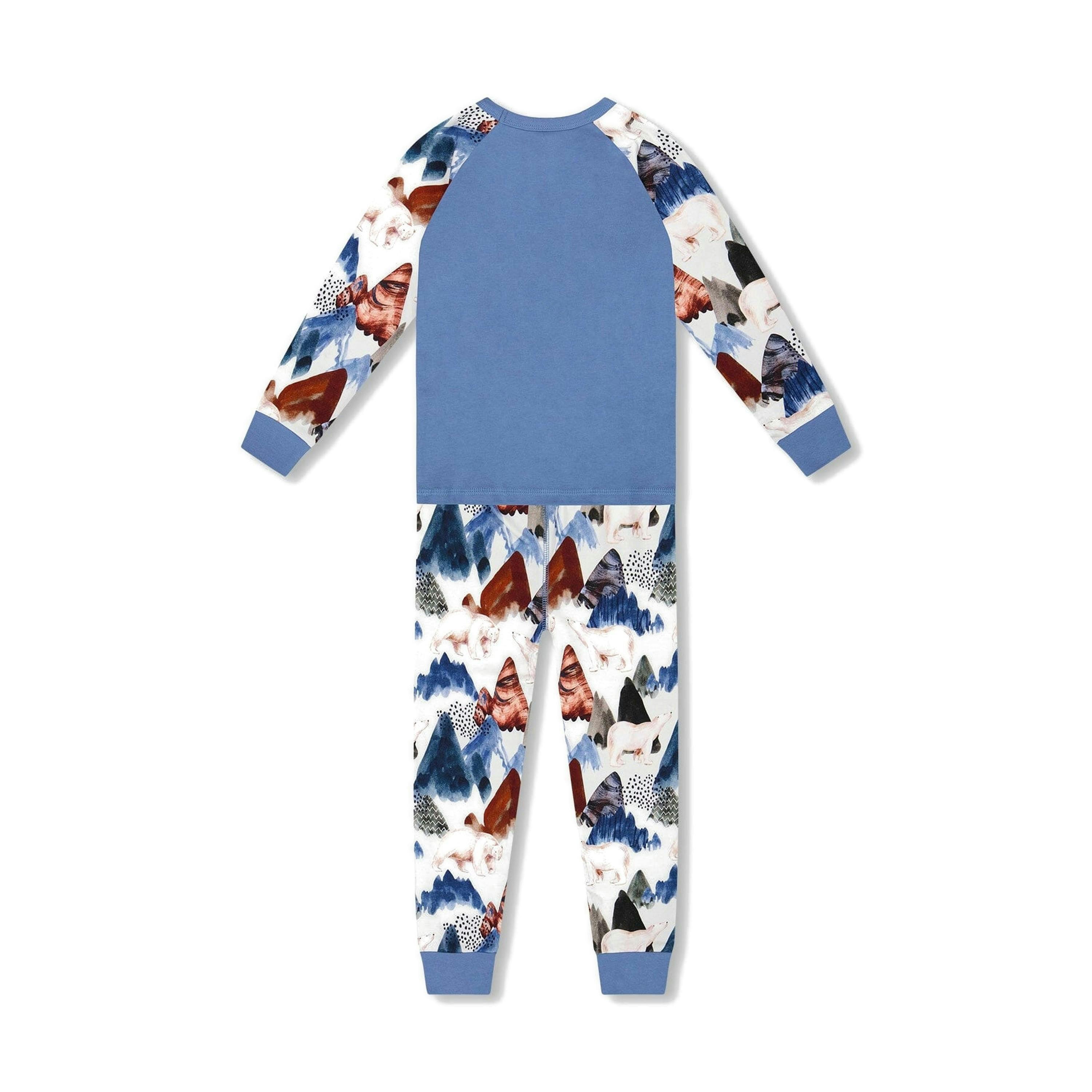 Two-Piece Organic Cotton Pajama Set White Bear Print , view 3 of 6