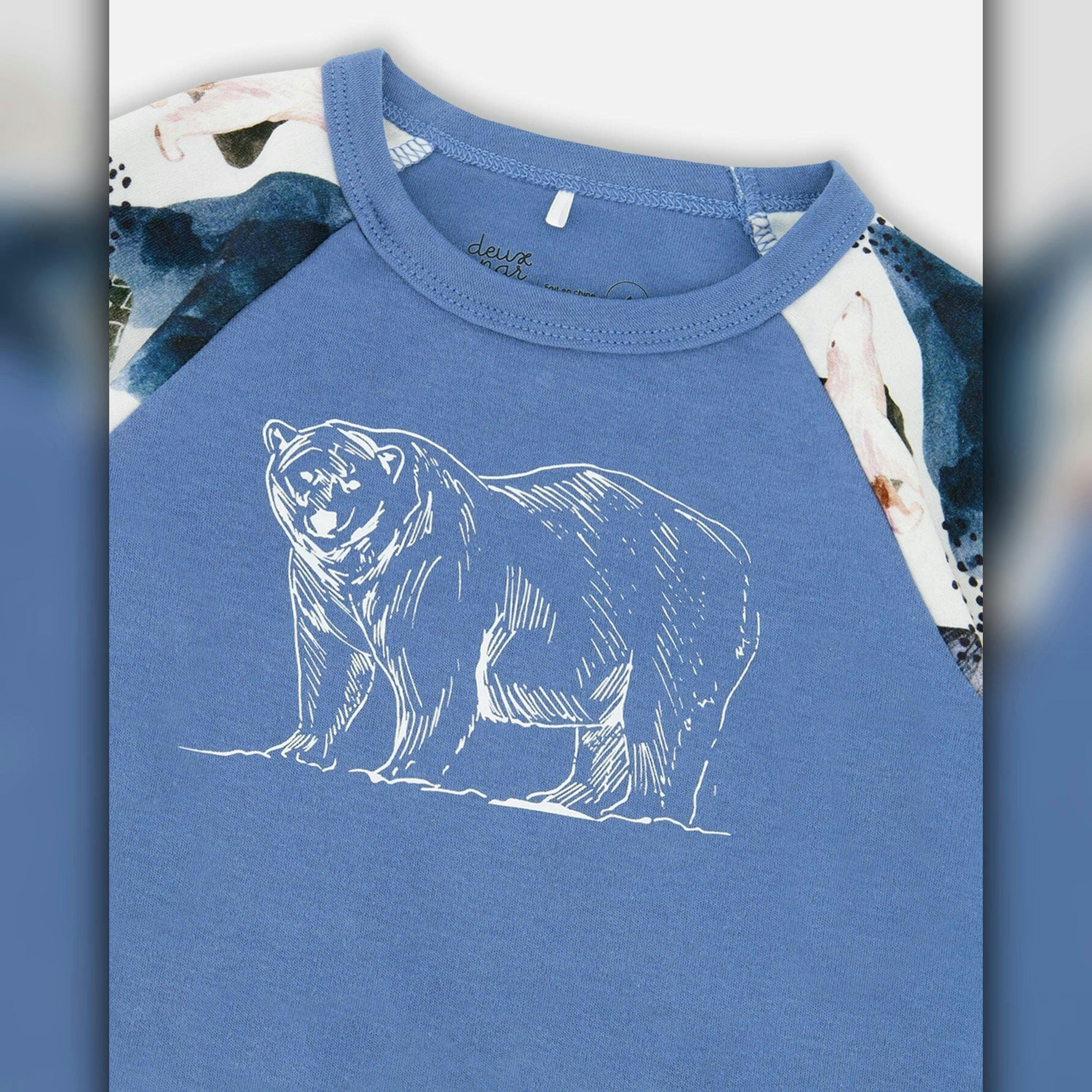 Two-Piece Organic Cotton Pajama Set White Bear Print , view 4 of 6