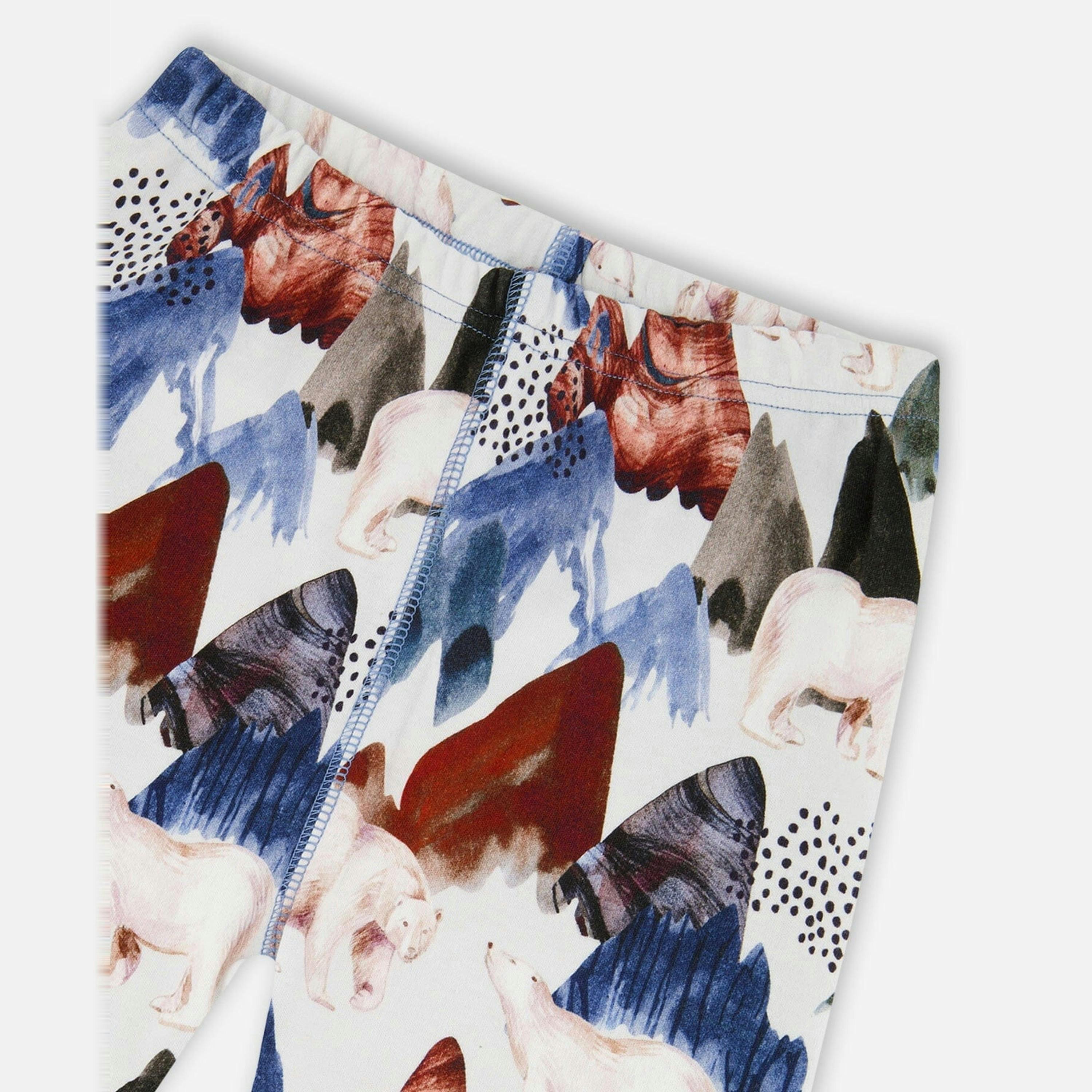 Two-Piece Organic Cotton Pajama Set White Bear Print , view 5 of 6
