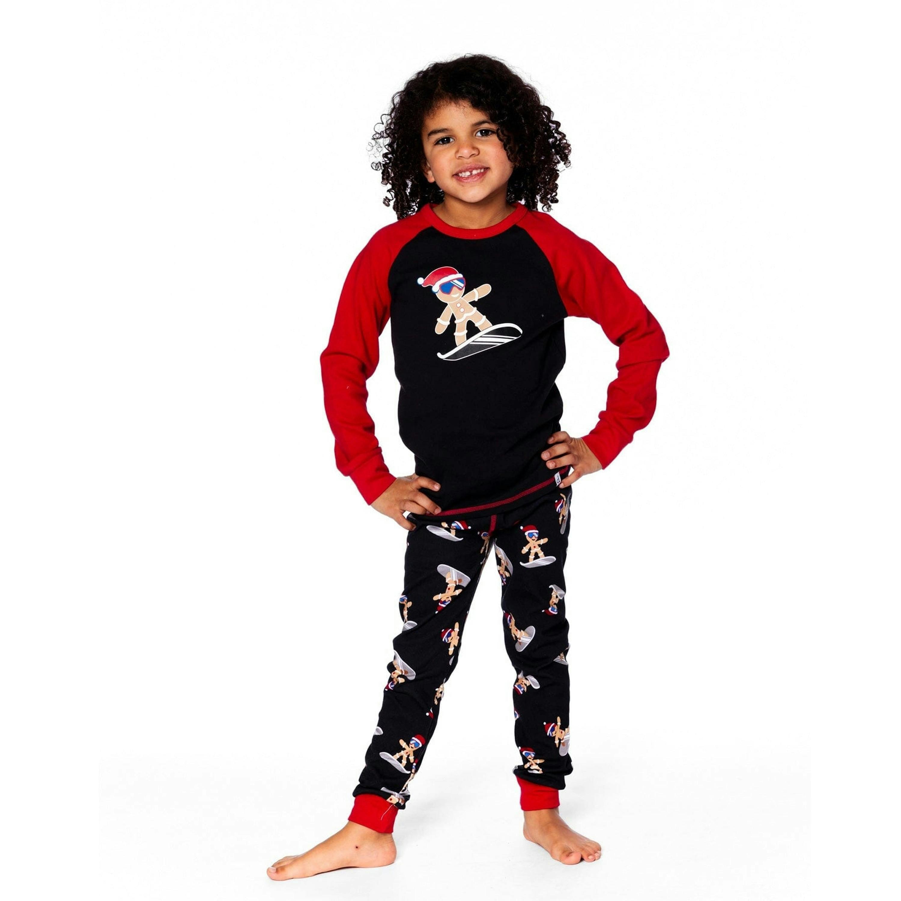 Two-Piece Organic Cotton Pajama Set Black Cookie Print , view 2 of 6
