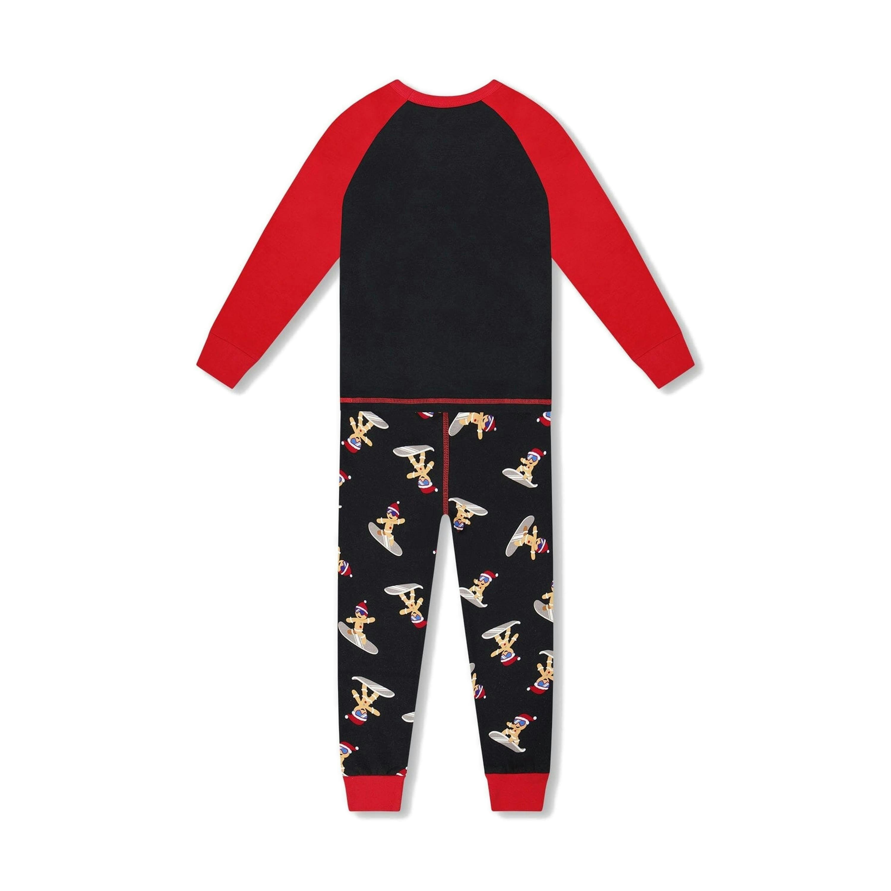 Two-Piece Organic Cotton Pajama Set Black Cookie Print , view 3 of 6