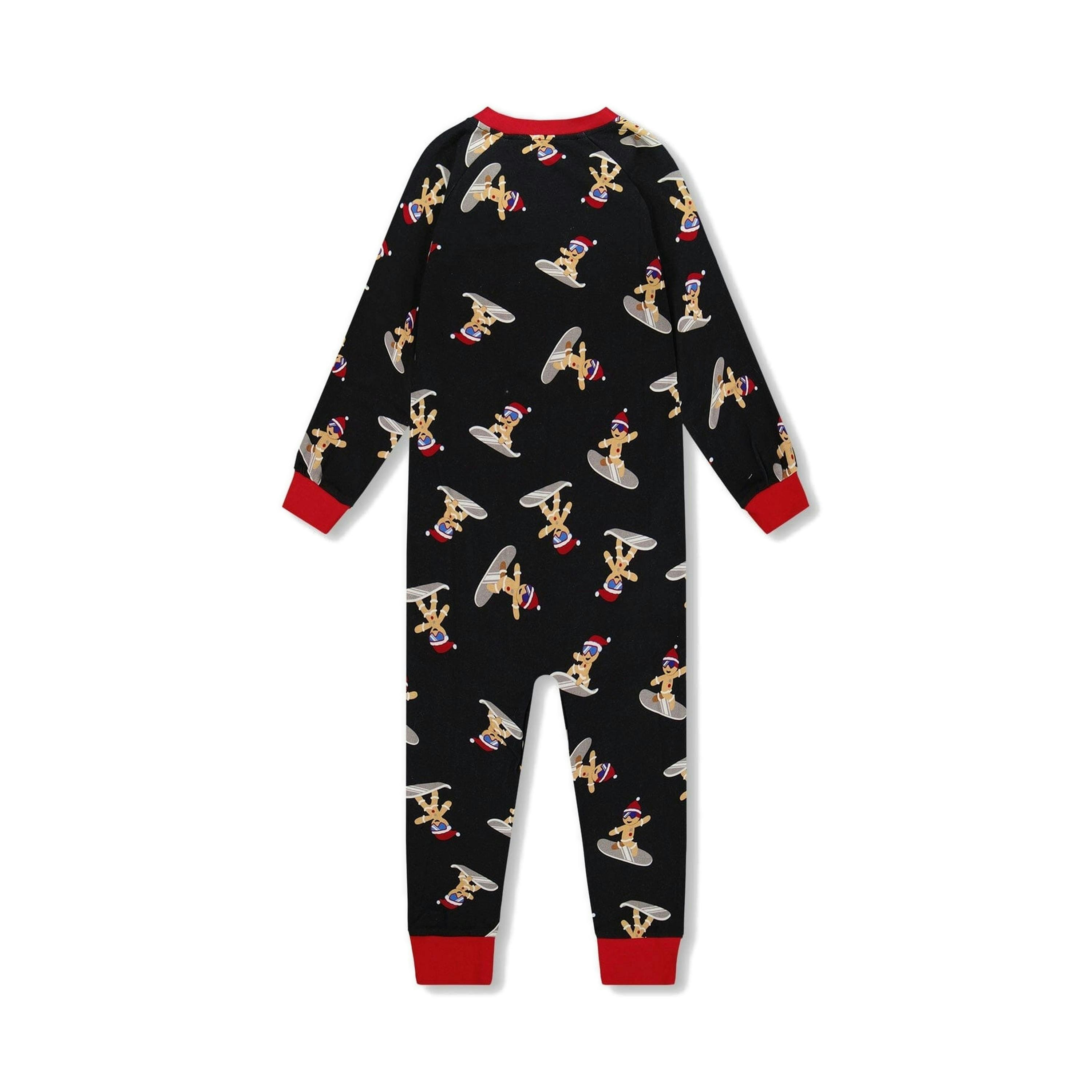 Organic Cotton Interlock One-Piece Pajama Black Cookie Print , view 3 of 5