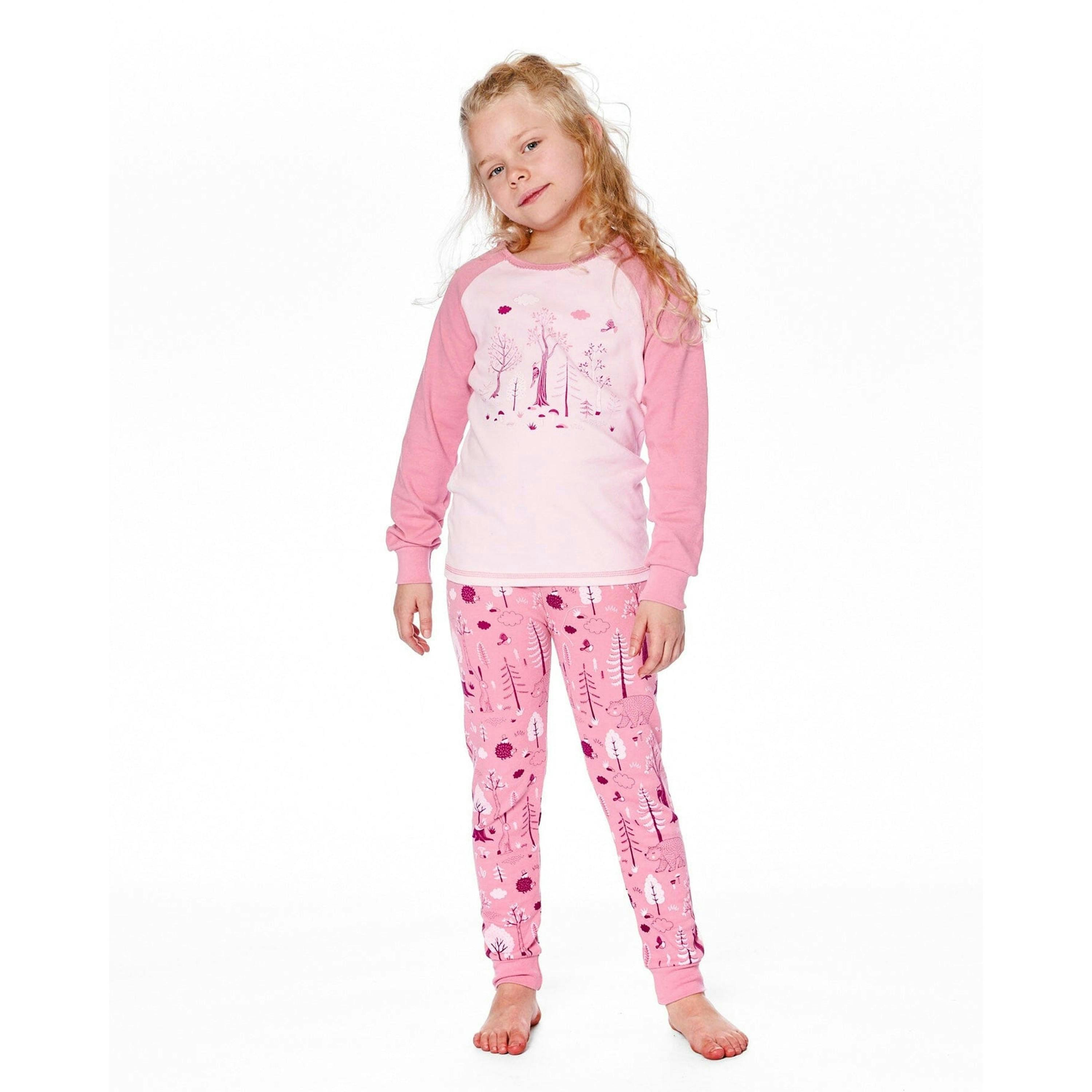 Organic Cotton Two-Piece Pajamas Pink Forest , view 2 of 6