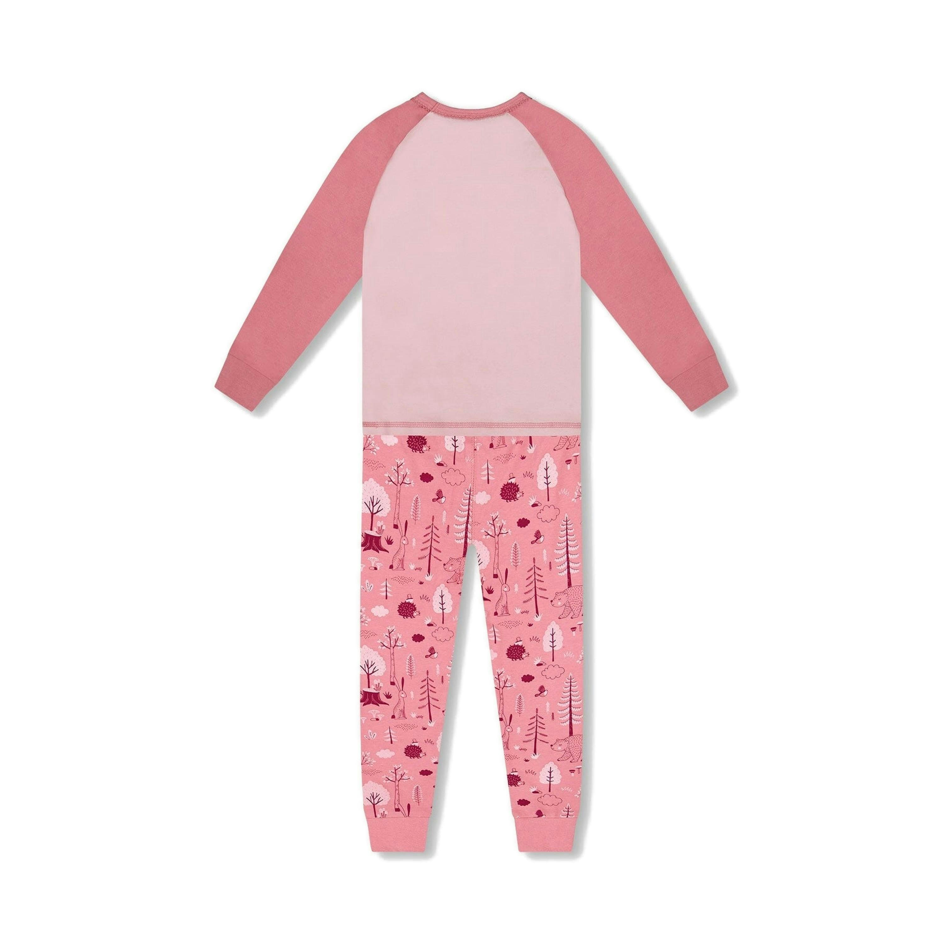 Organic Cotton Two-Piece Pajamas Pink Forest , view 3 of 6