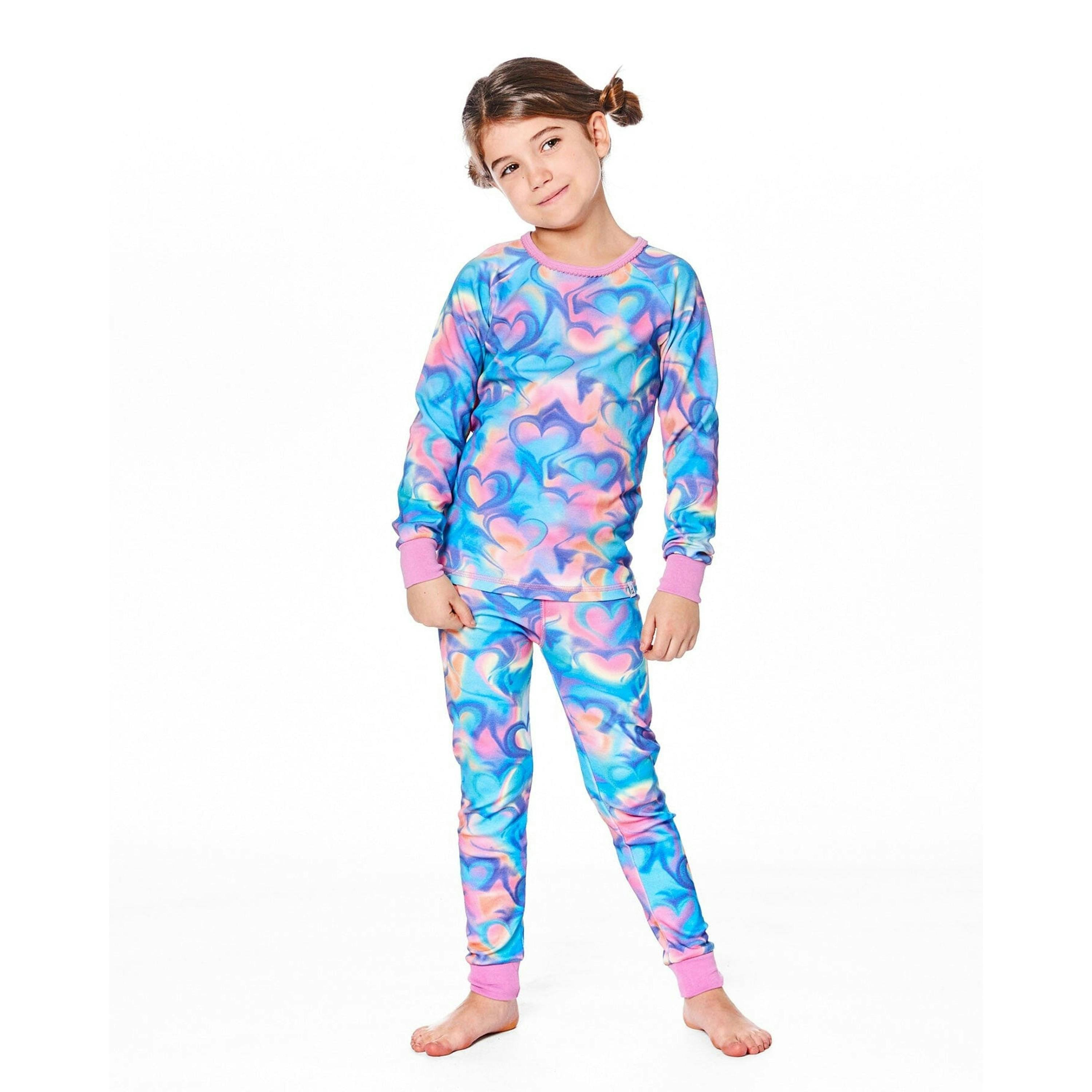 Organic Cotton Two-Piece Pajamas Rainbow Heart Print , view 2 of 6