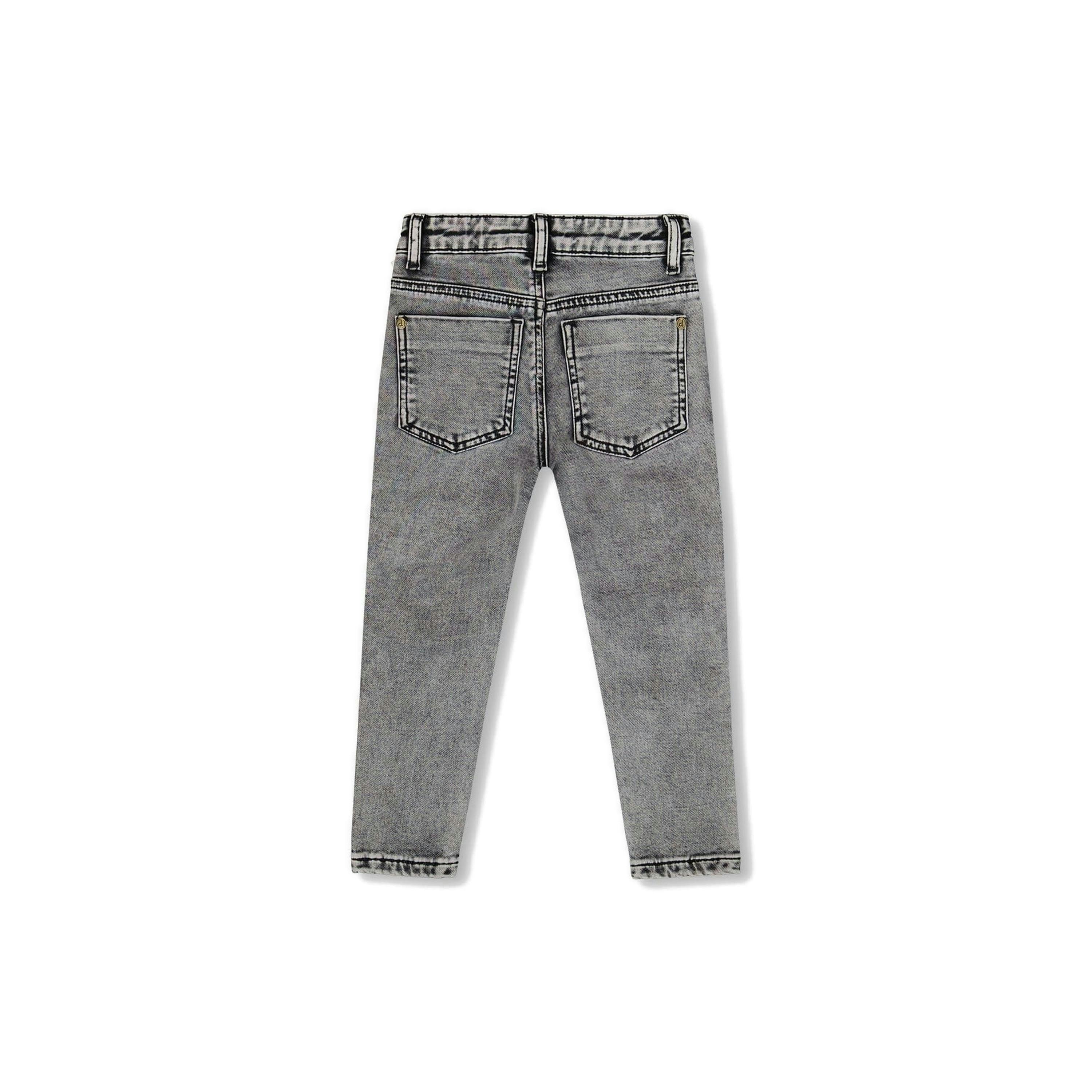 French Terry Black Denim Pants With Contrasting Patch , view 4 of 6