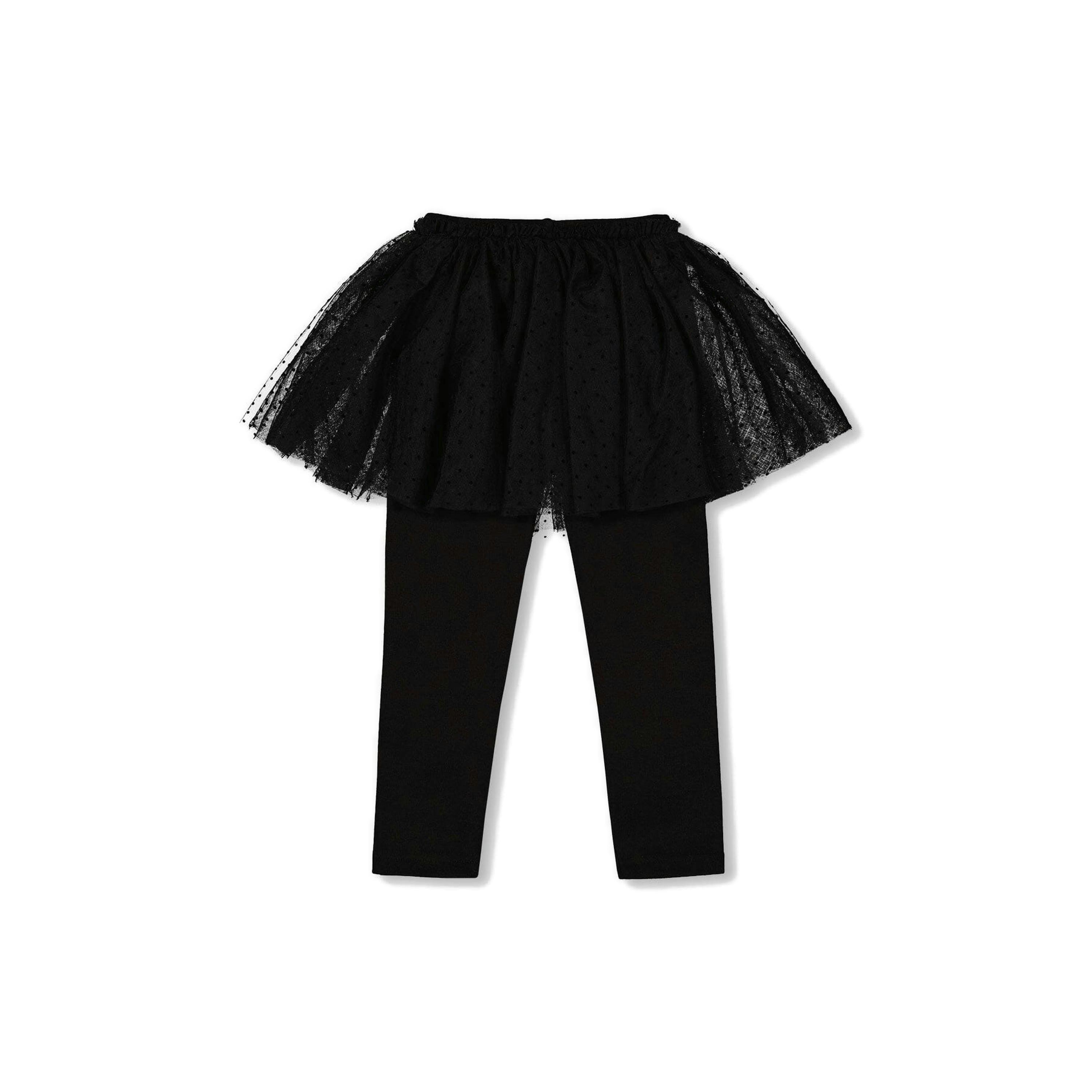 Leggings With Tulle Skirt Black , view 3 of 5