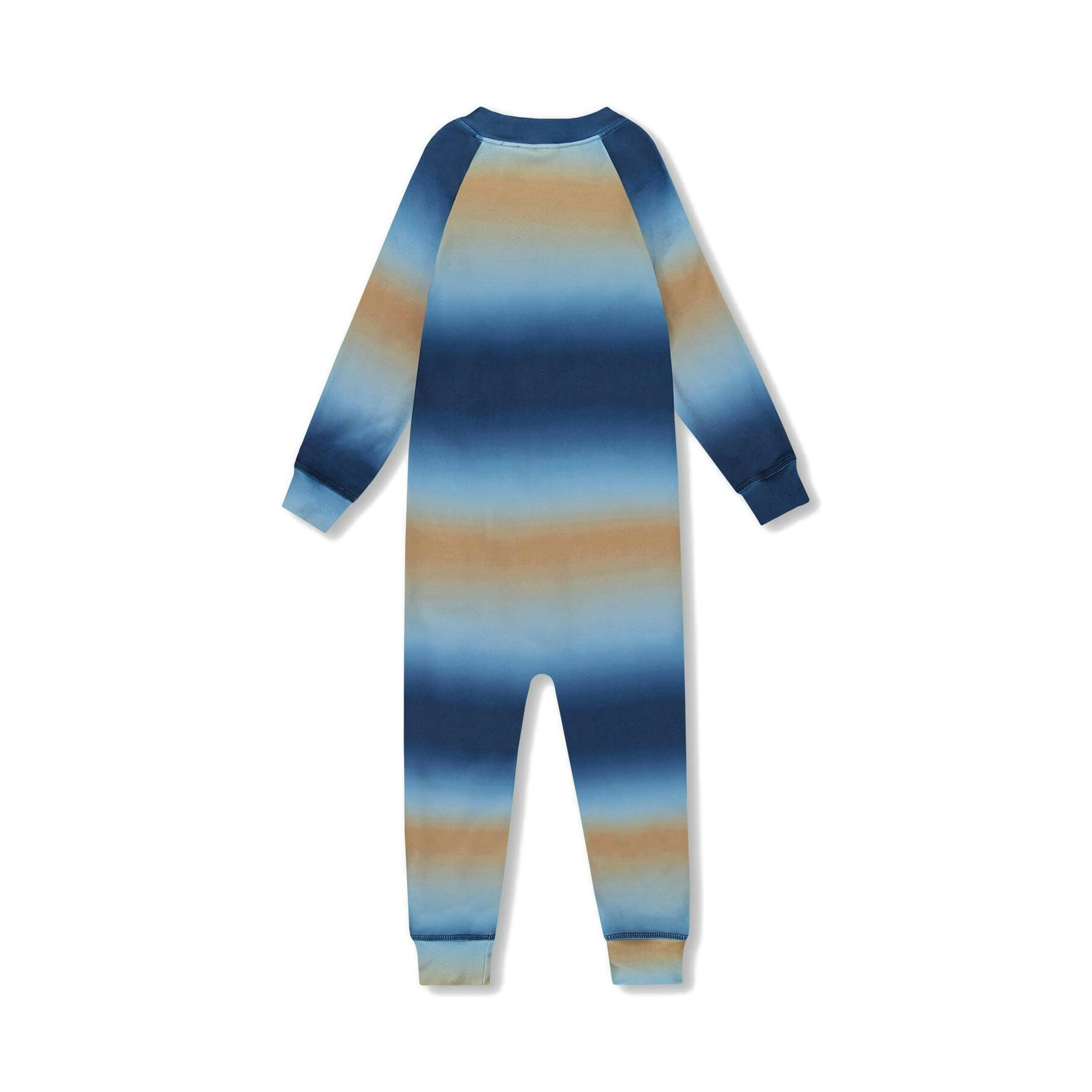 One-Piece Thermal Underwear Blue And Beige Gradient , view 3 of 5