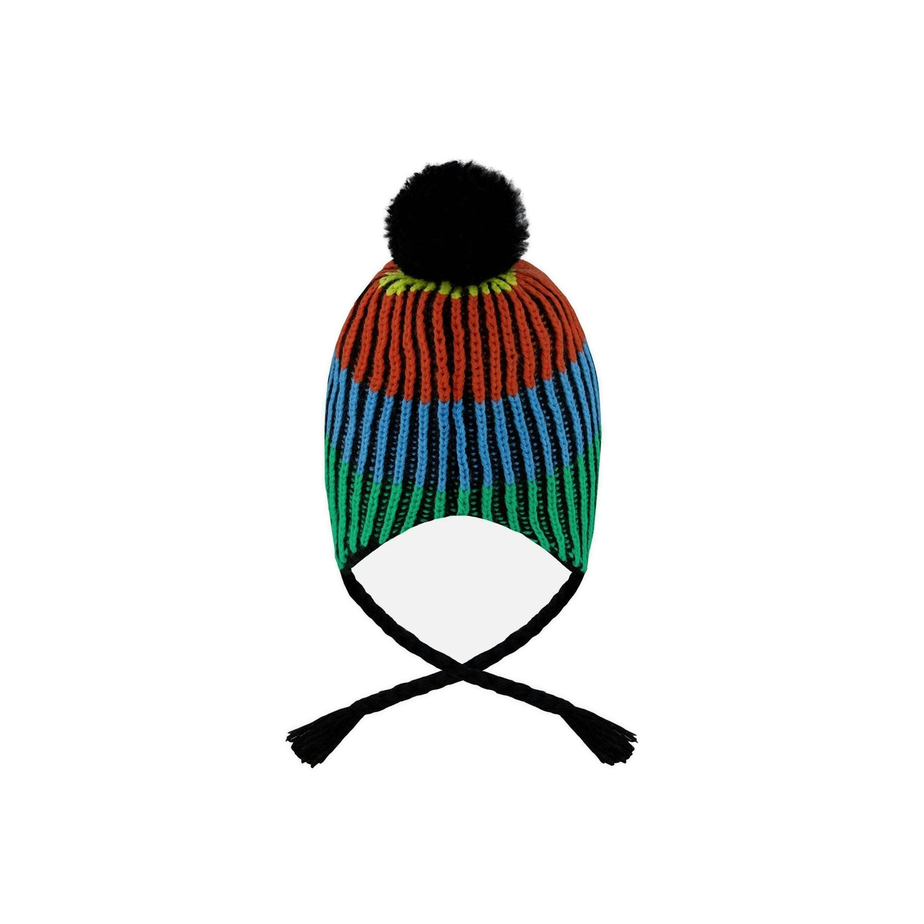 Lined Peruvian Knit Winter Hat With Pompom Multicolor , view 3 of 5