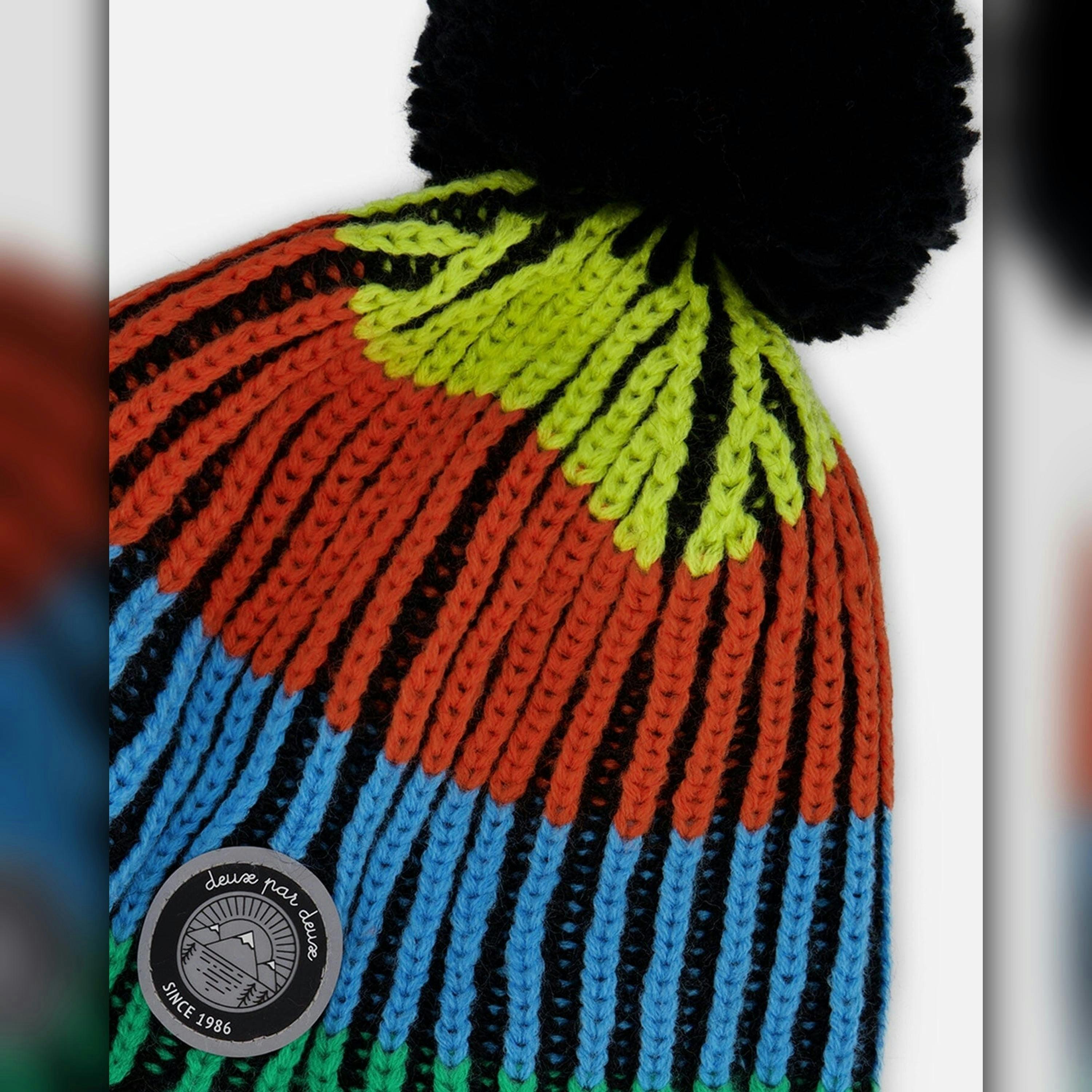 Lined Peruvian Knit Winter Hat With Pompom Multicolor , view 4 of 5