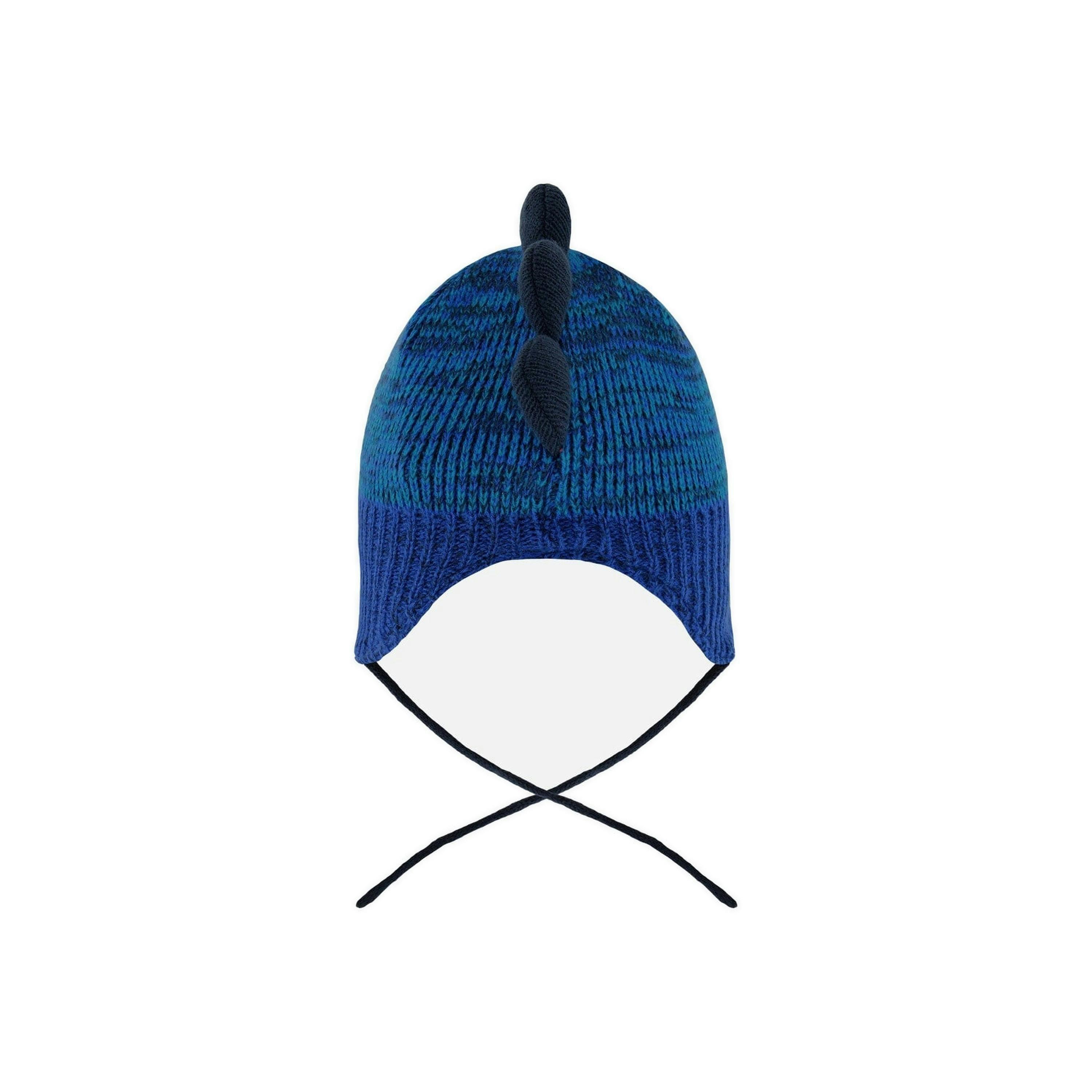 Lined Dino Peruvian Knit Winter Hat With Pompom Blue , view 4 of 6