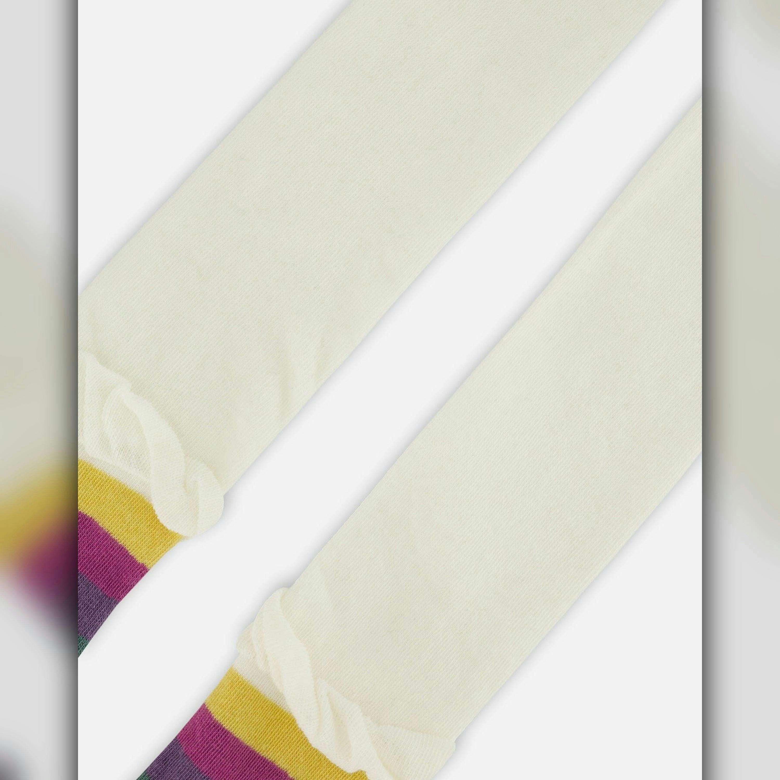 Striped Footed Knit Tights Off-White , view 4 of 5
