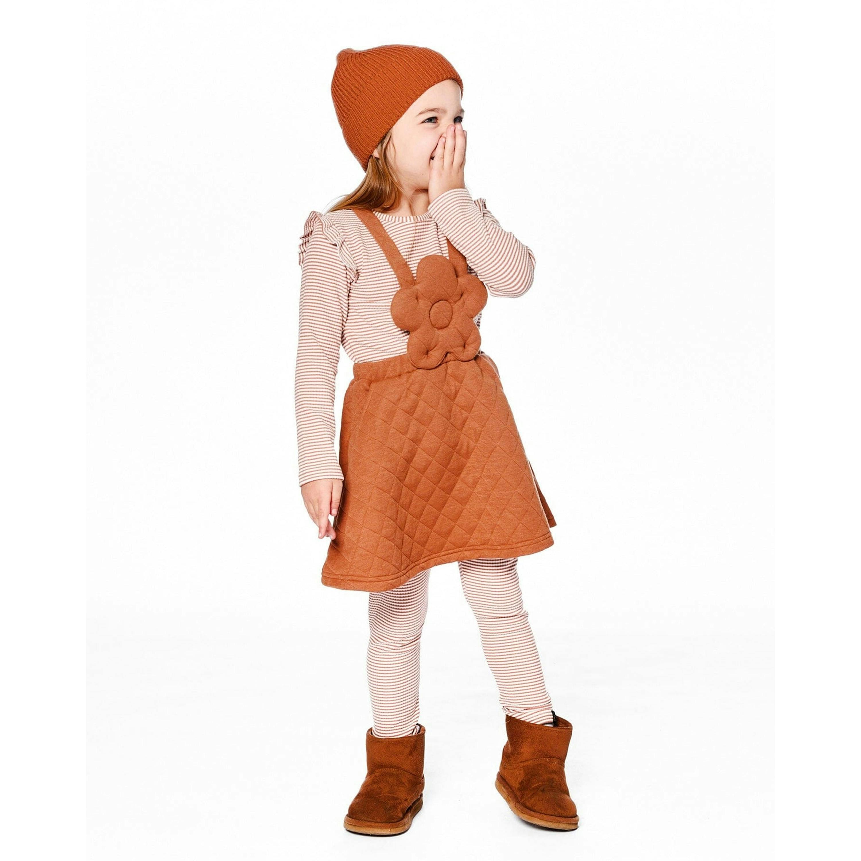 Quilted Overall Dress Mocha , view 2 of 5