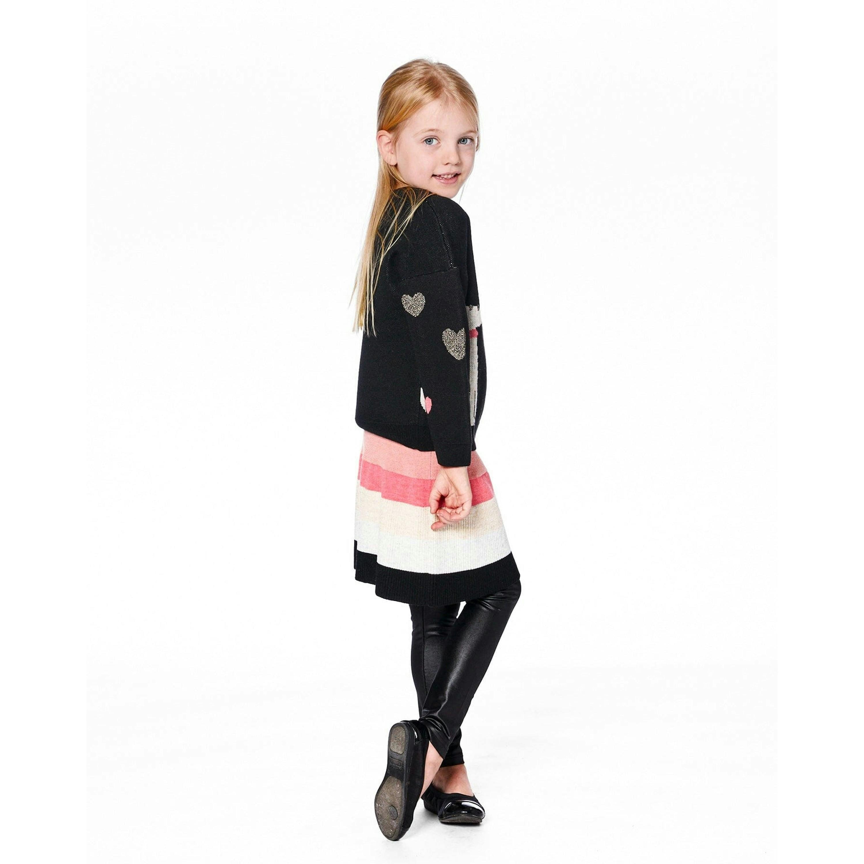 Striped Knit Skirt Beige Black And Pink , view 2 of 5