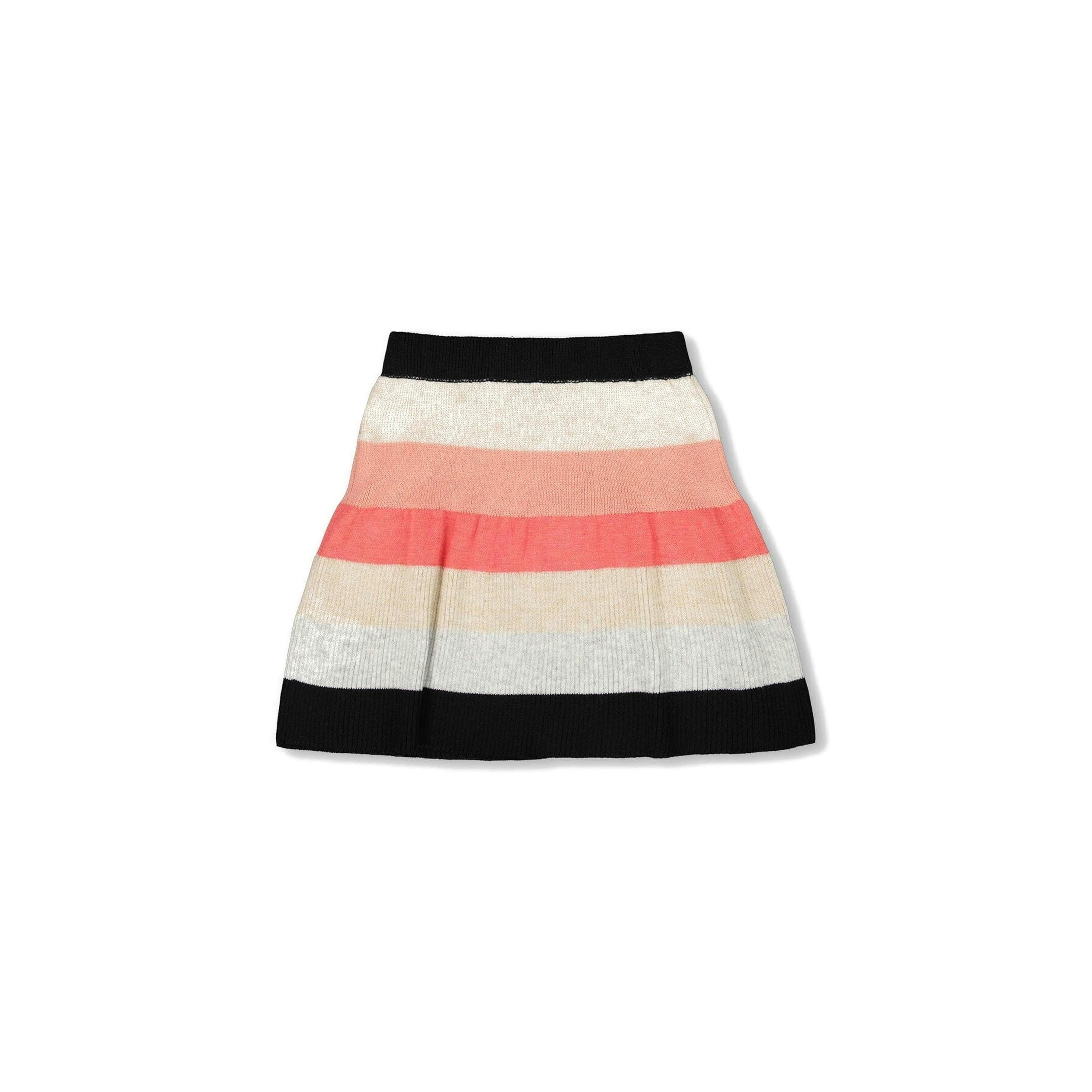 Striped Knit Skirt Beige Black And Pink , view 3 of 5