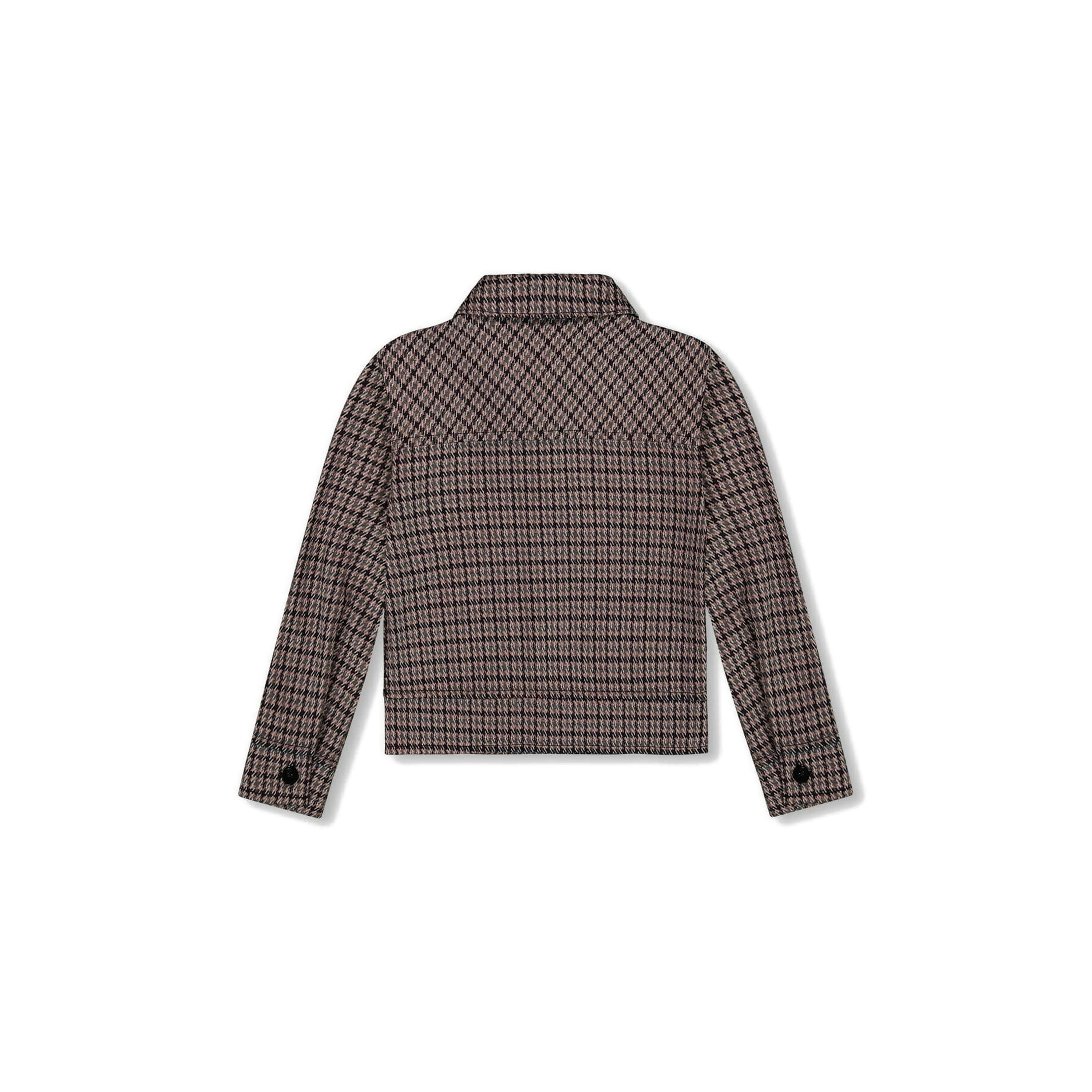 Jacquard Knit Jacket With Houndstooth Pattern , view 3 of 5