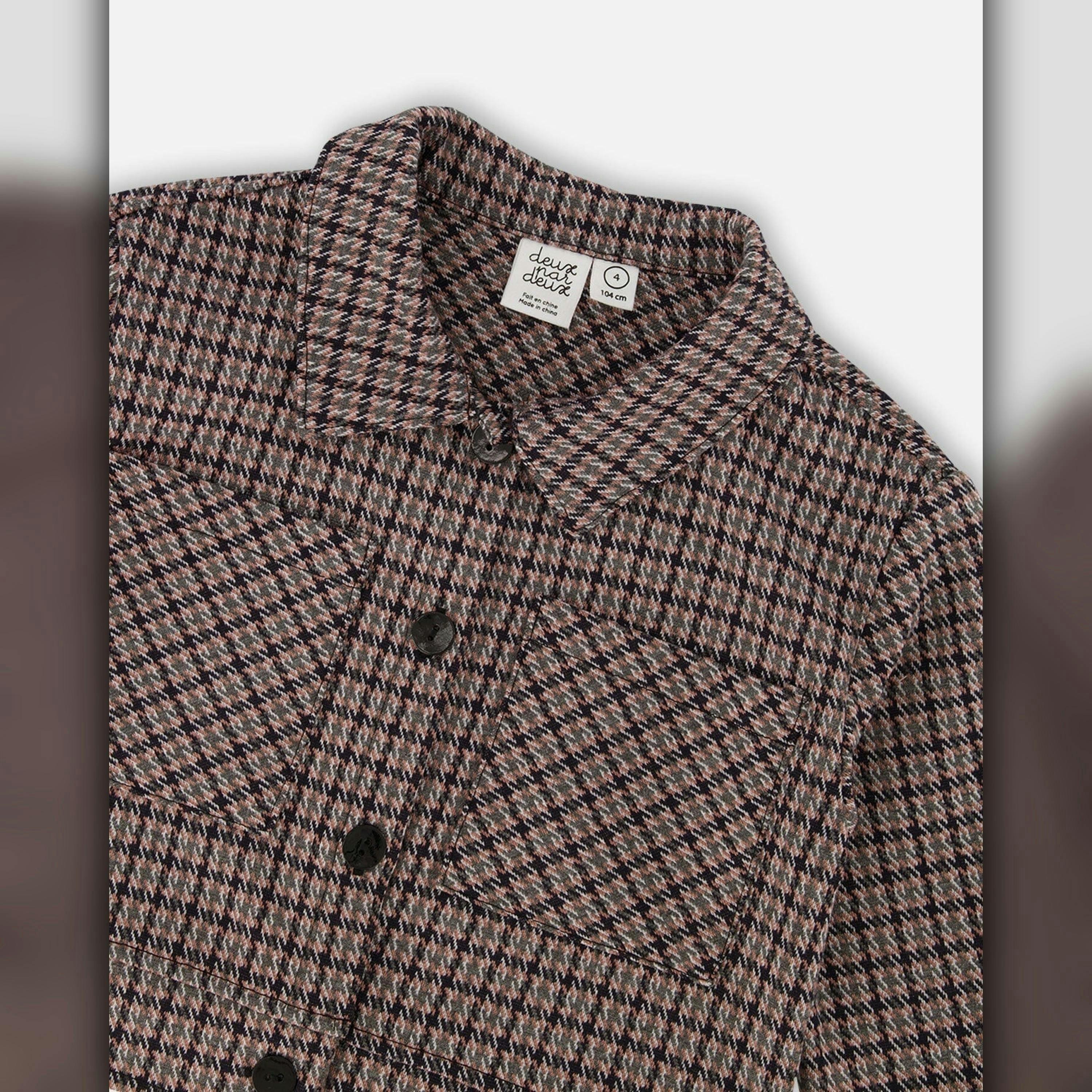 Jacquard Knit Jacket With Houndstooth Pattern , view 4 of 5