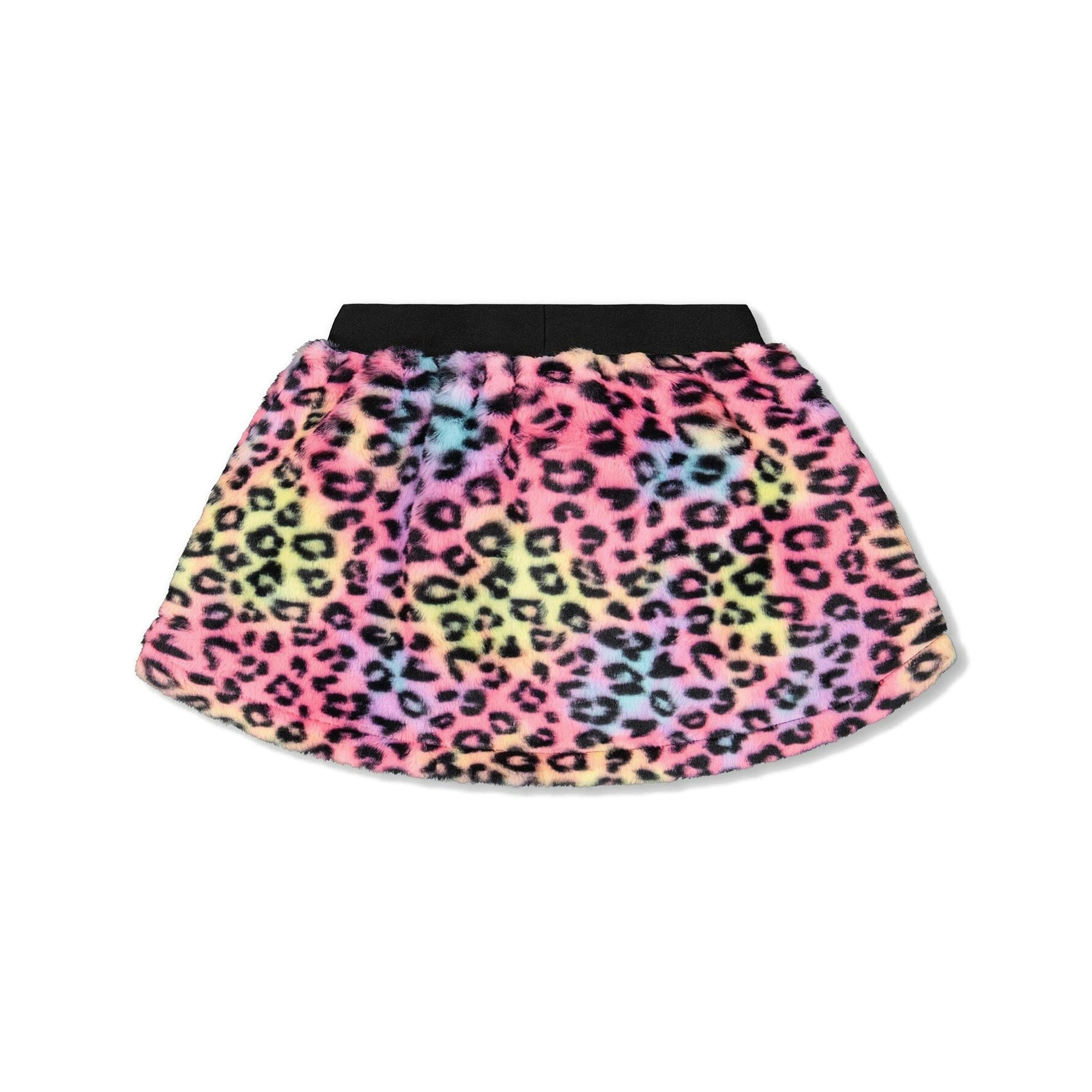 Faux Fur Skirt Multicolor Leopard , view 3 of 5