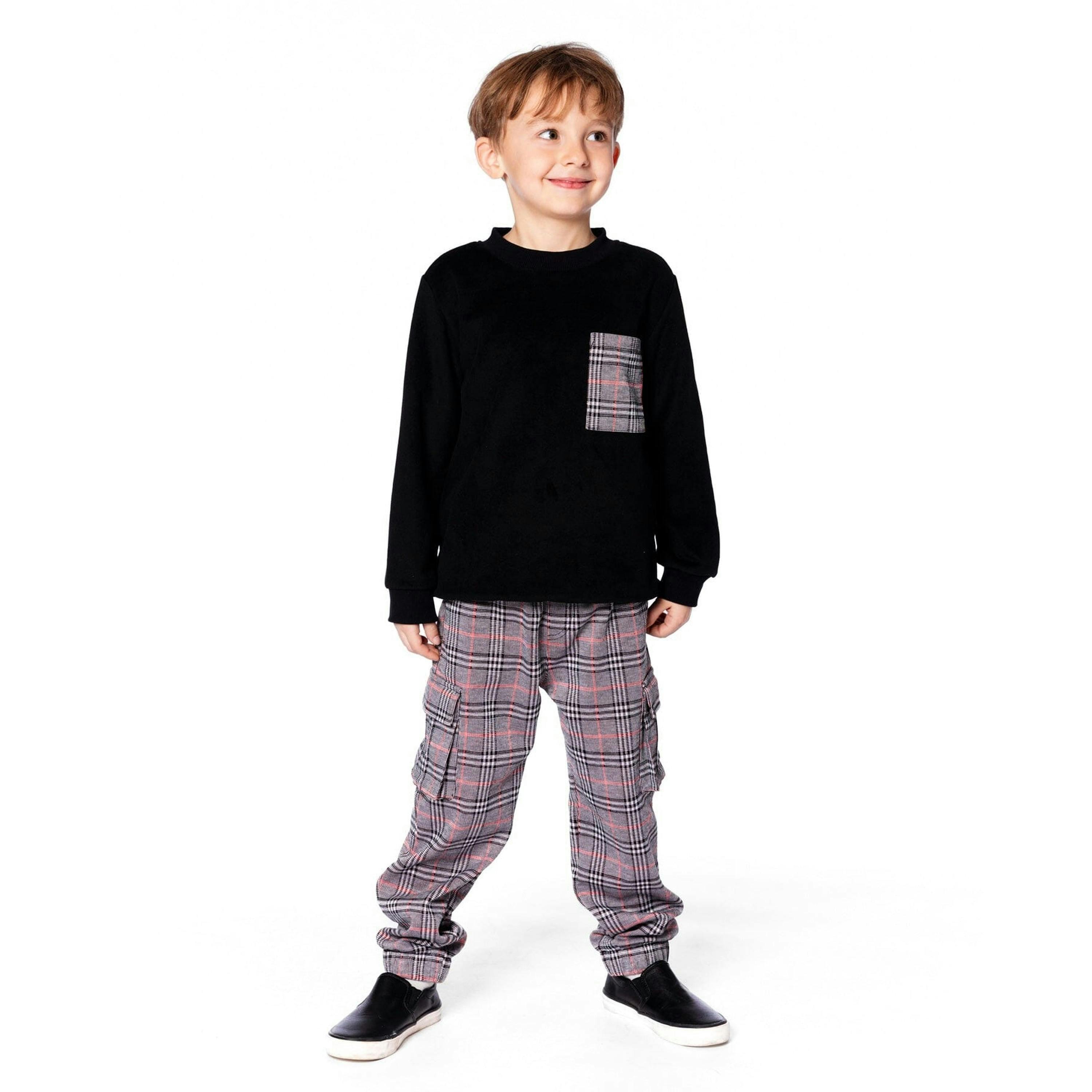 Plaid Cargo Pant Gray And Black , view 2 of 5