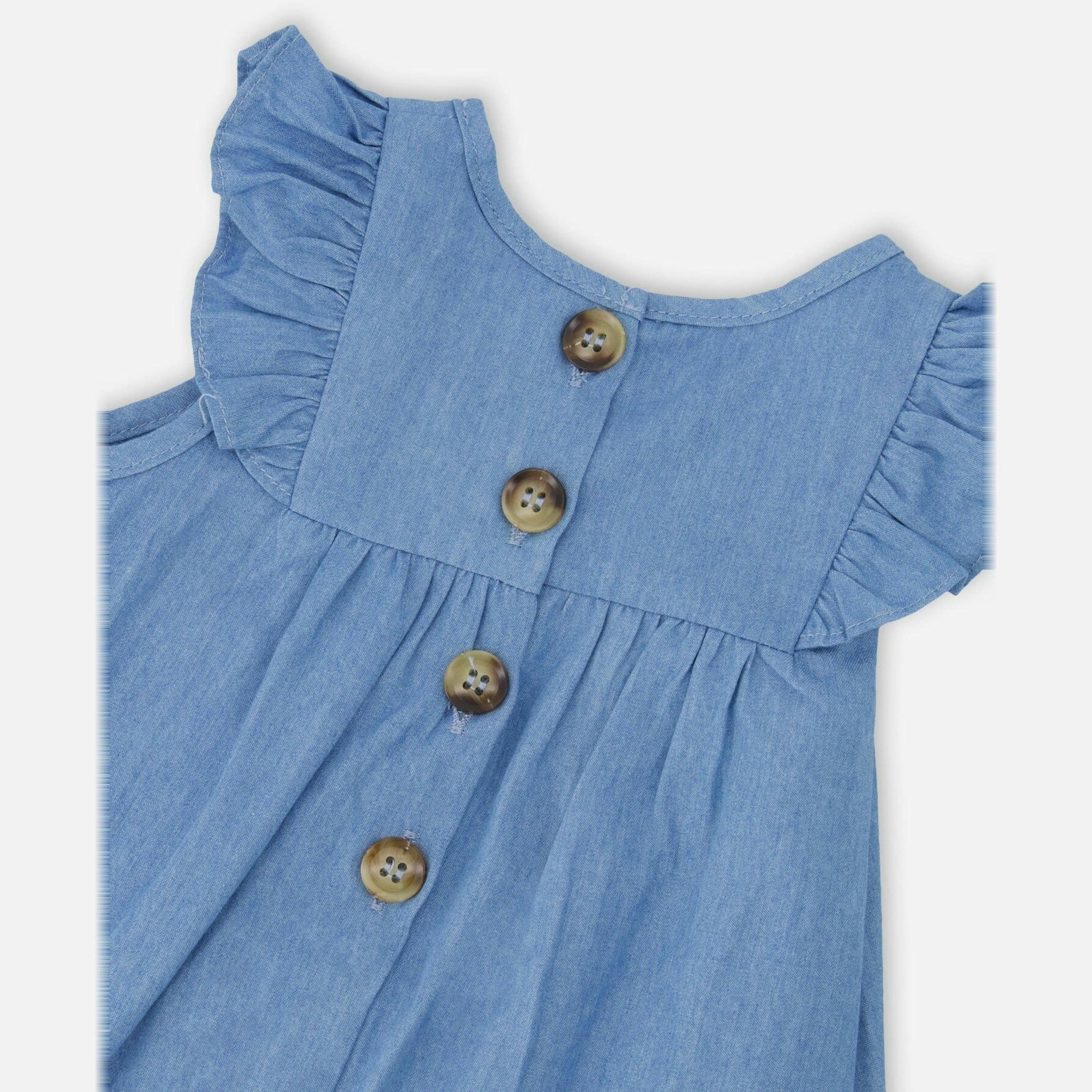 Light Blue Chambray Dress And Bloomer Set Light Blue , view 4 of 5