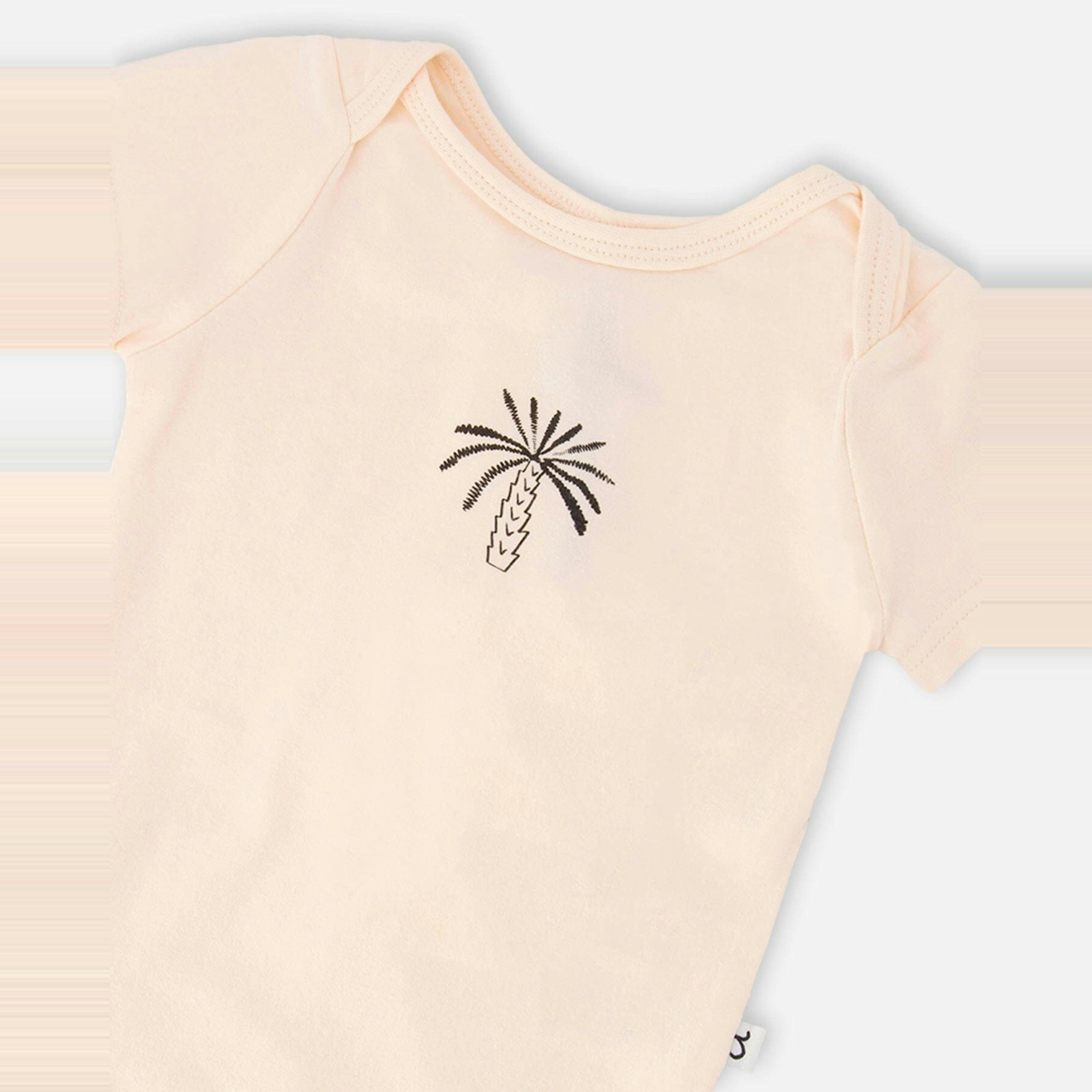 Evolutive Organic Cotton Jersey Onesie Peach , view 3 of 3